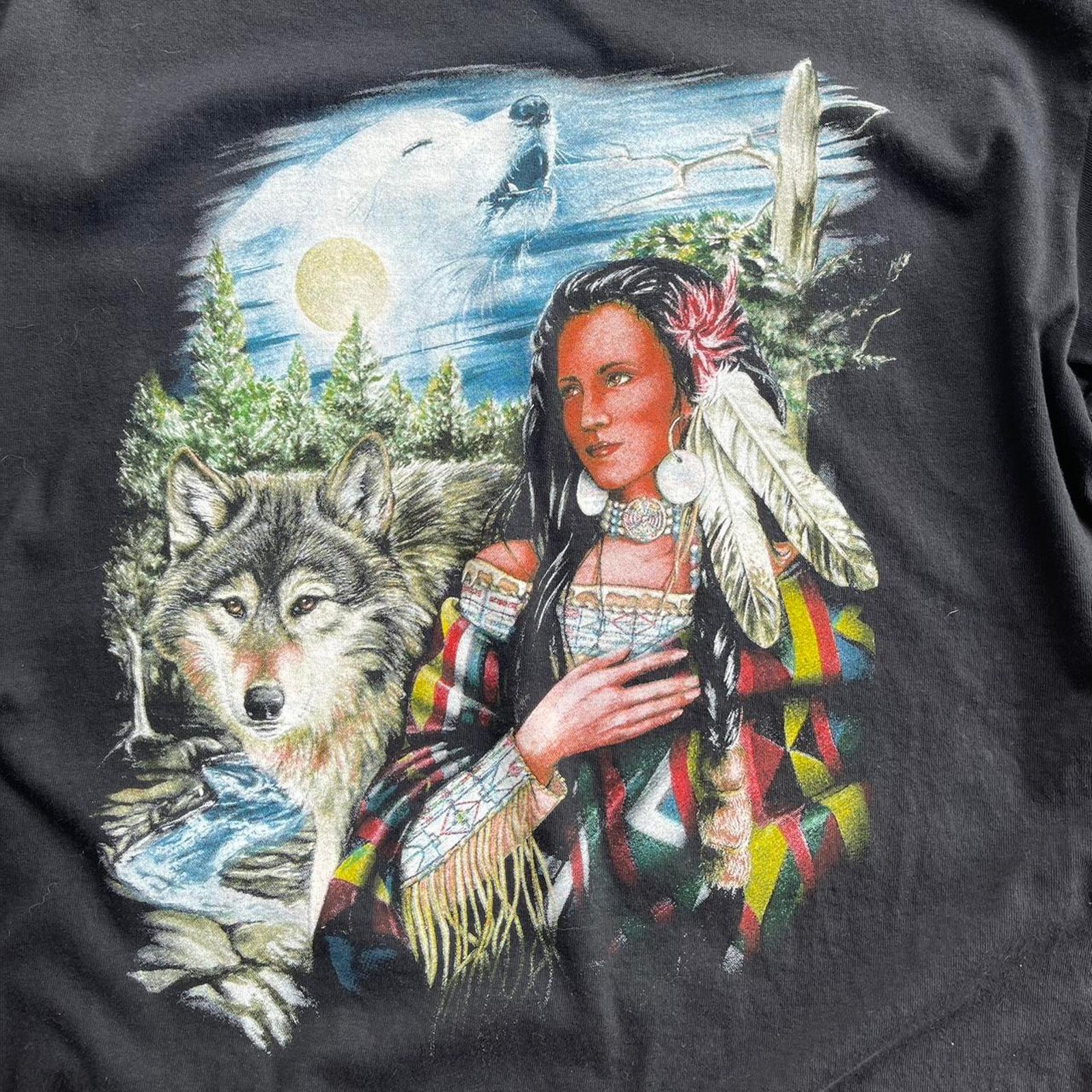 Vintage vintage native wolf nature shirt Size US L / EU 52-54 / 3 - 2 Thumbnail