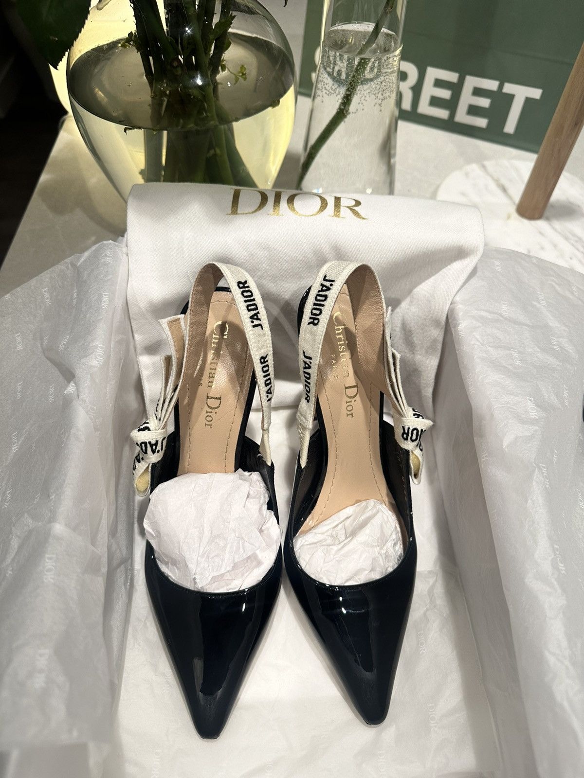 Dior Dior Black Patent Leather Slingback Pumps Size US 6 / IT 36 - 6 Thumbnail