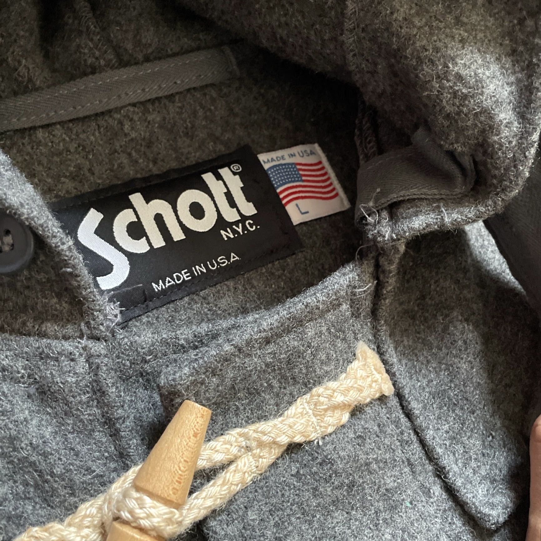Schott VINTAGE Schott AT078 Wool Toggle Parka Duffel Style Long Jacket Made In USA L Men Gray Size US L / EU 52-54 / 3 - 7 Thumbnail