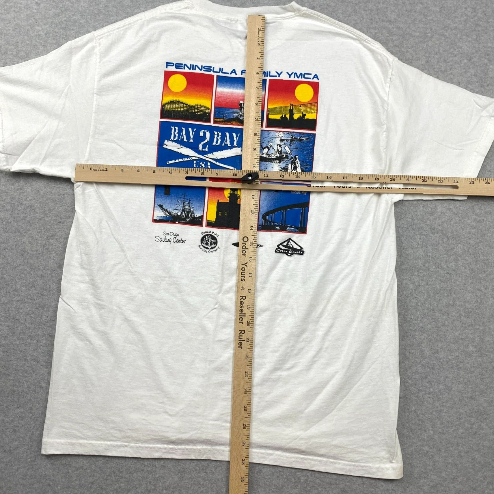 Hanes VINTAGE Hanes YMCA Shirt Mens L Double-Sided White Cotton Blend 2 Bay Logo 90s Y2K Mens Size US L / EU 52-54 / 3 - 5 Thumbnail