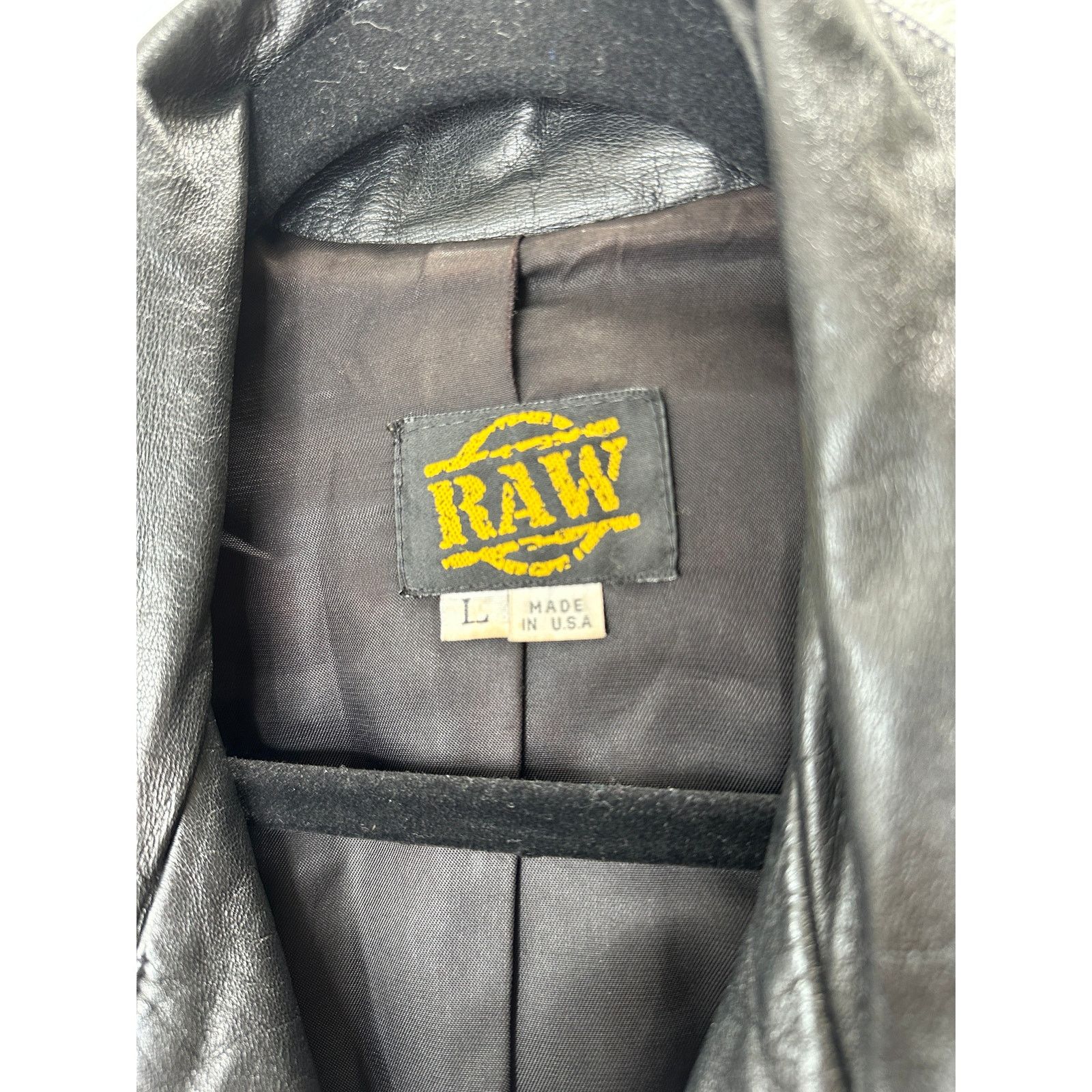Other Raw Black Leather Silver Zip & Hardware Belted Moto Jacket L Size L / US 10 / IT 46 - 5 Thumbnail