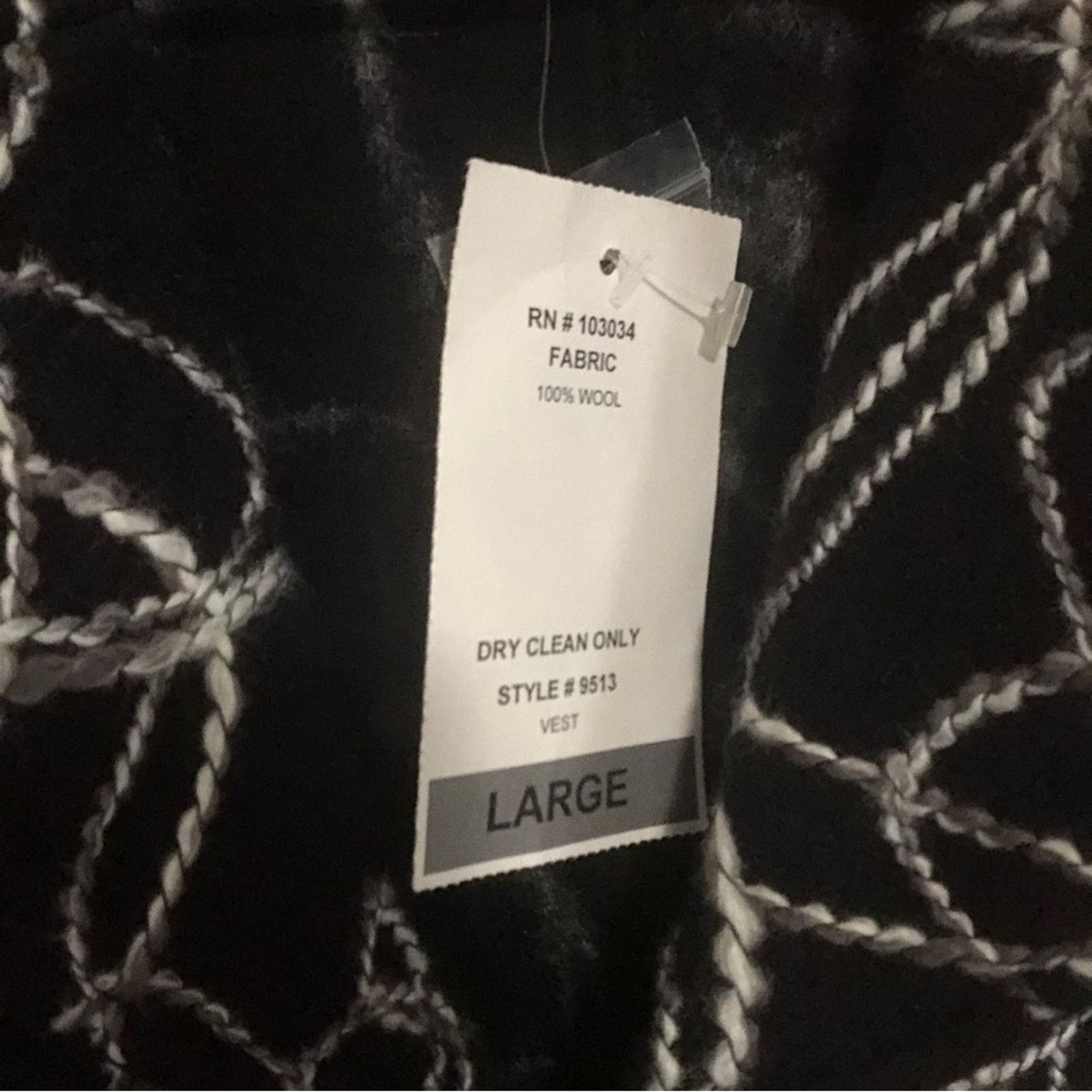 Other Tumbleweed Western Wool Soutache Black White Vest Jacket Size L / US 10 / IT 46 - 3 Thumbnail