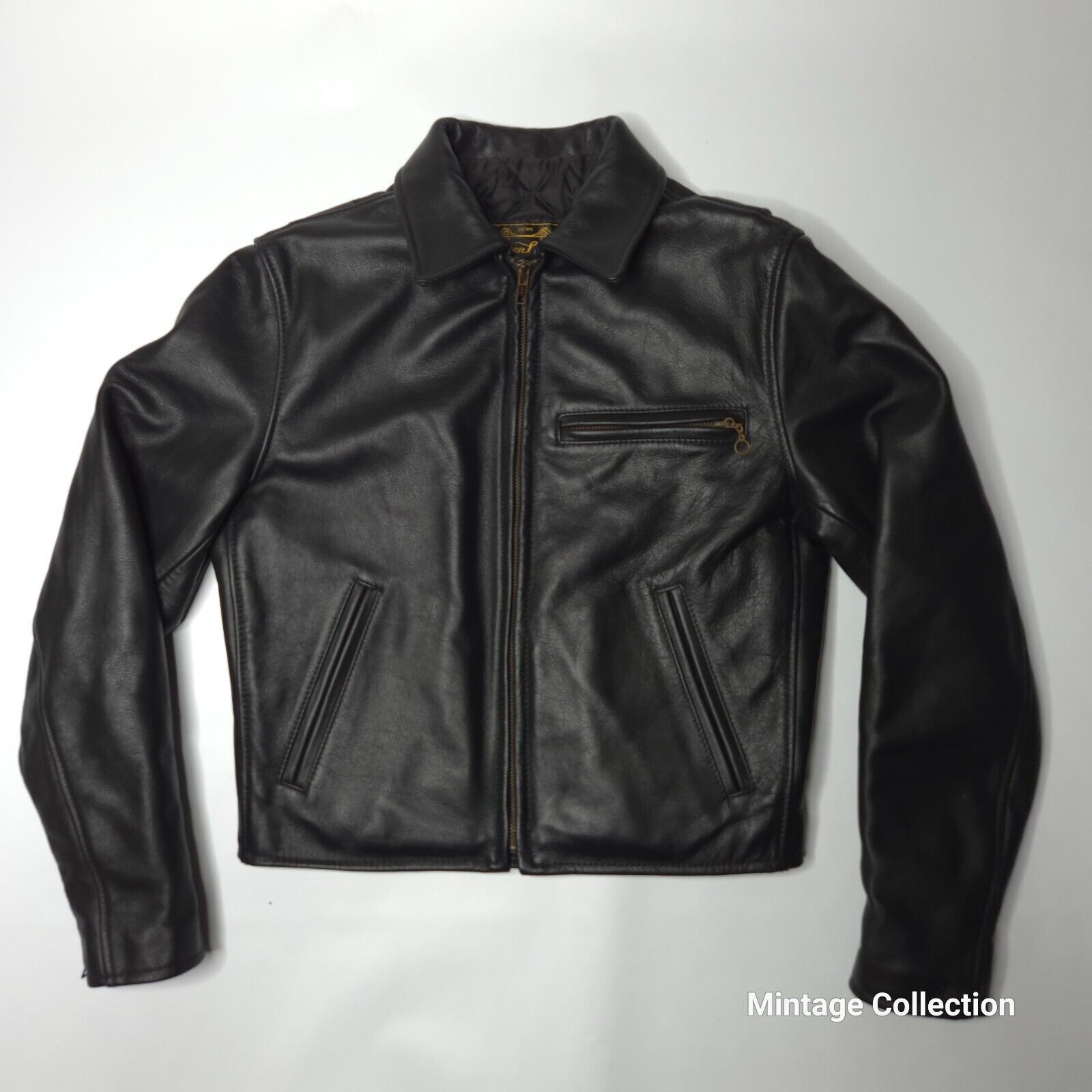Other VINTAGE JOHNSON LEATHERS BLACK LEATHER MOTORCYCLE JACKET 8 Size M / US 6-8 / IT 42-44 - 2 Thumbnail