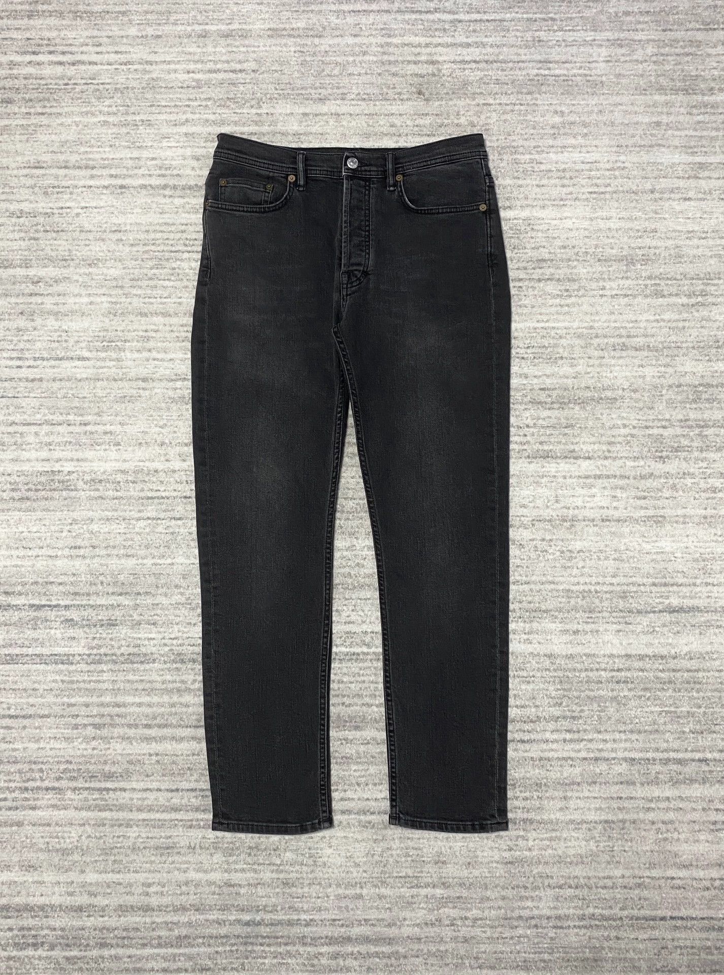 Acne Studios Acne Studios Washed Black MicroSlim Straight Jeans 29 Size US 29 - 1 Thumbnail