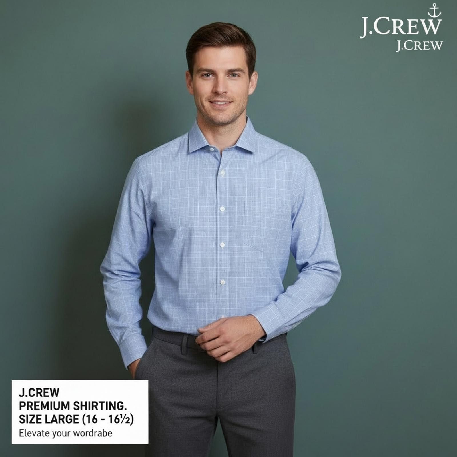 J.Crew J.Crew Premium Shirting Men's Dress Shirt Large 16 - 16 1/2 Size US L / EU 52-54 / 3 - 1 Thumbnail