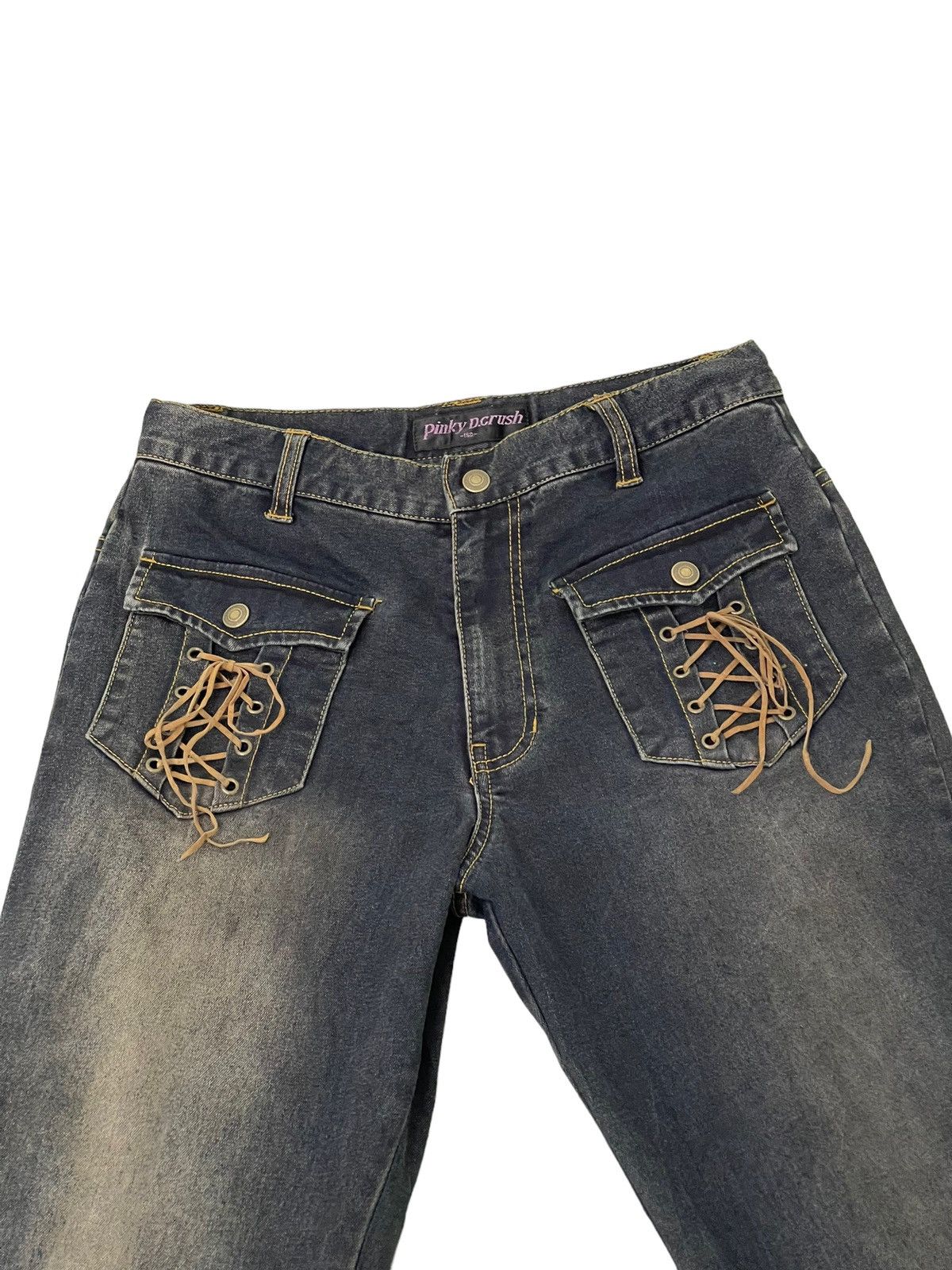 Japanese Brand Flare Jeans Pinky DC Stretch Denim Boot Cut 7🟦8 Size US 28 / EU 44 - 8 Thumbnail