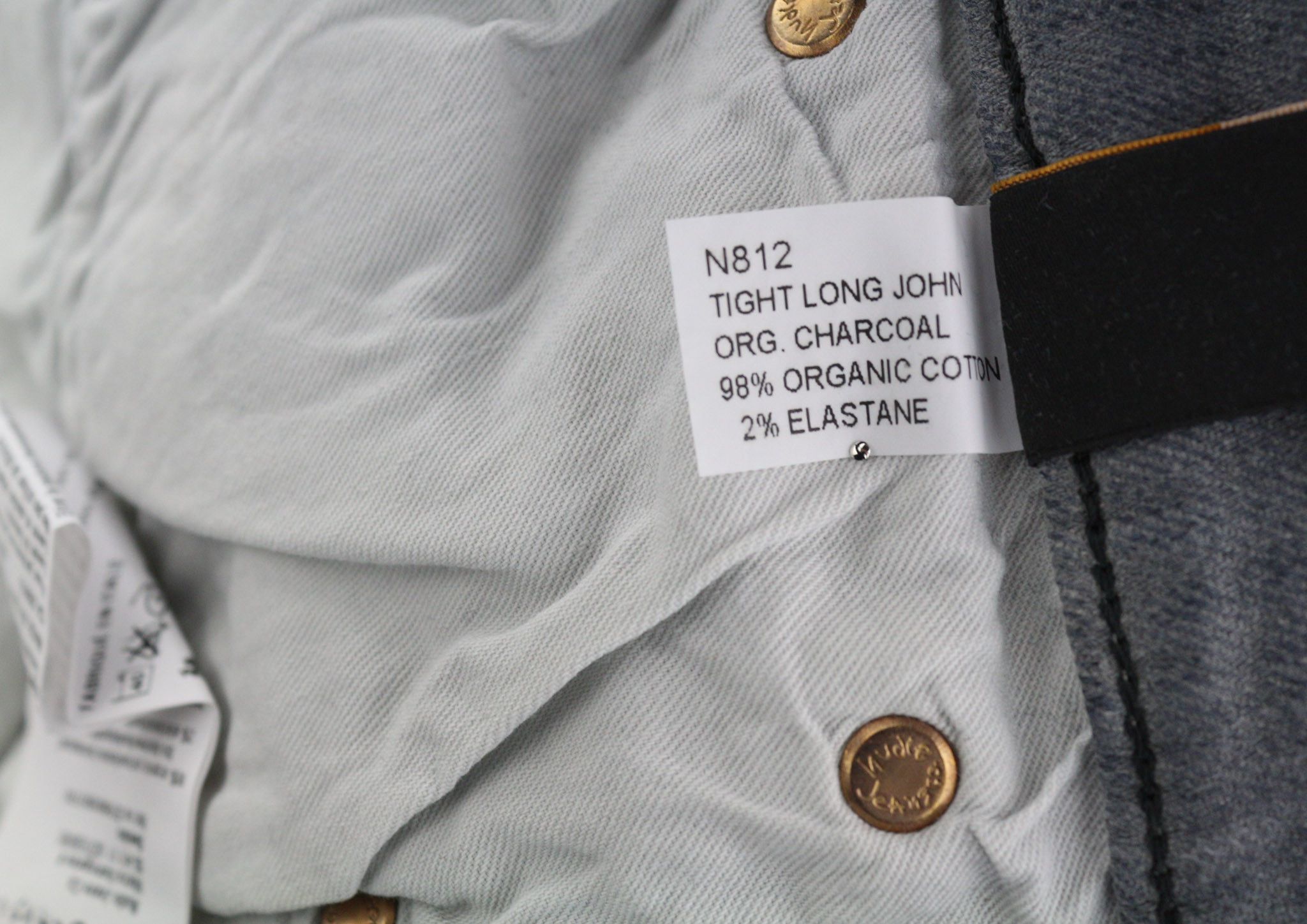Nudie Jeans TIGHT LONG JOHN W27/L32 Organic Charcoal Denim Jeans 82700 Size 27" / US 4 / IT 40 - 7 Thumbnail