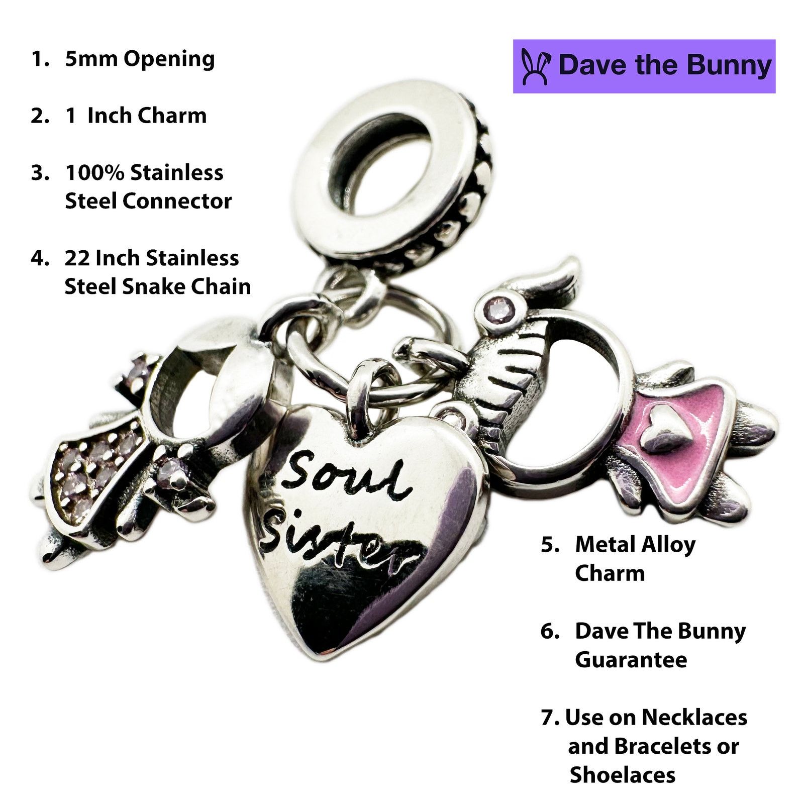 & Other Stories Soul Sister Charm Necklace - Forever Pendant Size ONE SIZE - 3 Thumbnail
