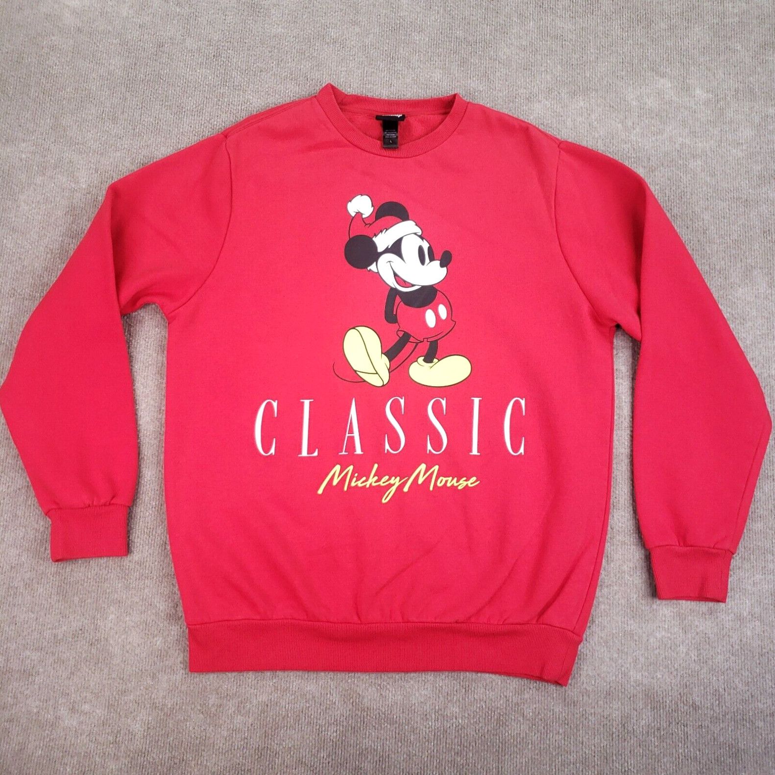 Nice! Disney Crewneck Long Sleeve Sweatshirt Fullprint Big Logo outlet Walt Disney Characters / Small Fit