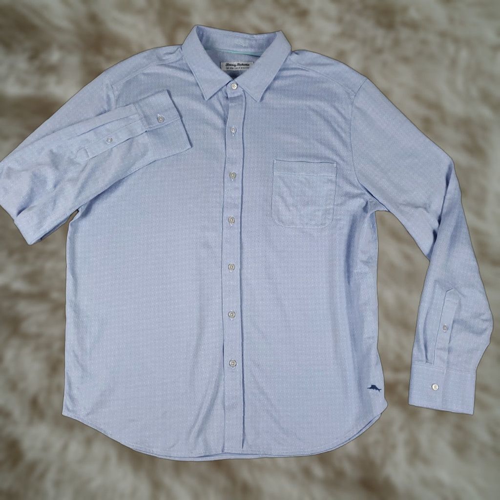 Tommy Bahama Tommy Bahama Shirt Mens XL Light Blue Stretch Cotton Polyester Button Up Shirt Size US XL / EU 56 / 4 - 1 Thumbnail