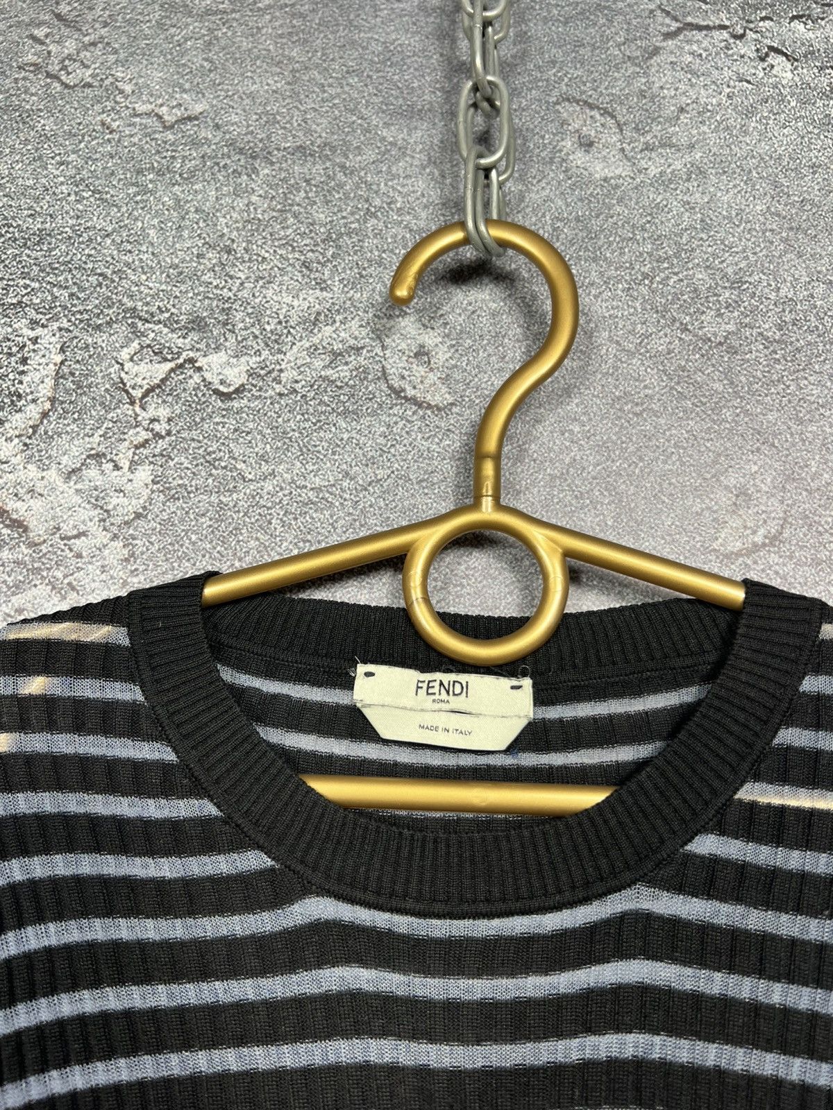 Fendi Fendi Mesh Slim Fit Silk Top Long Sleeve Size 40 Size S / US 4 / IT 40 - 10 Thumbnail
