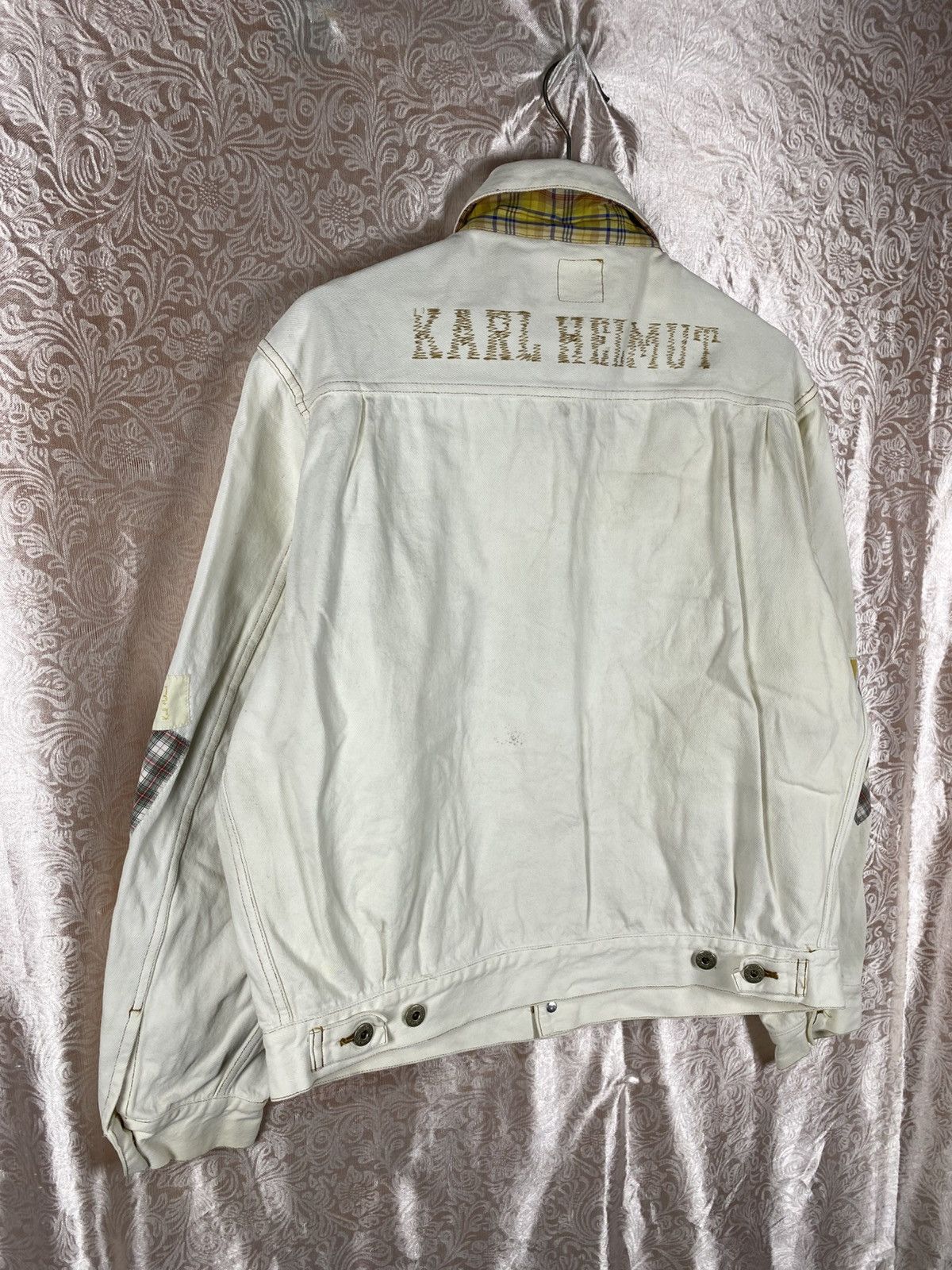 Karl Helmut Vintage Karl Helmut Patchwork Denim Jacket White Japanese Size US M / EU 48-50 / 2 - 16 Thumbnail