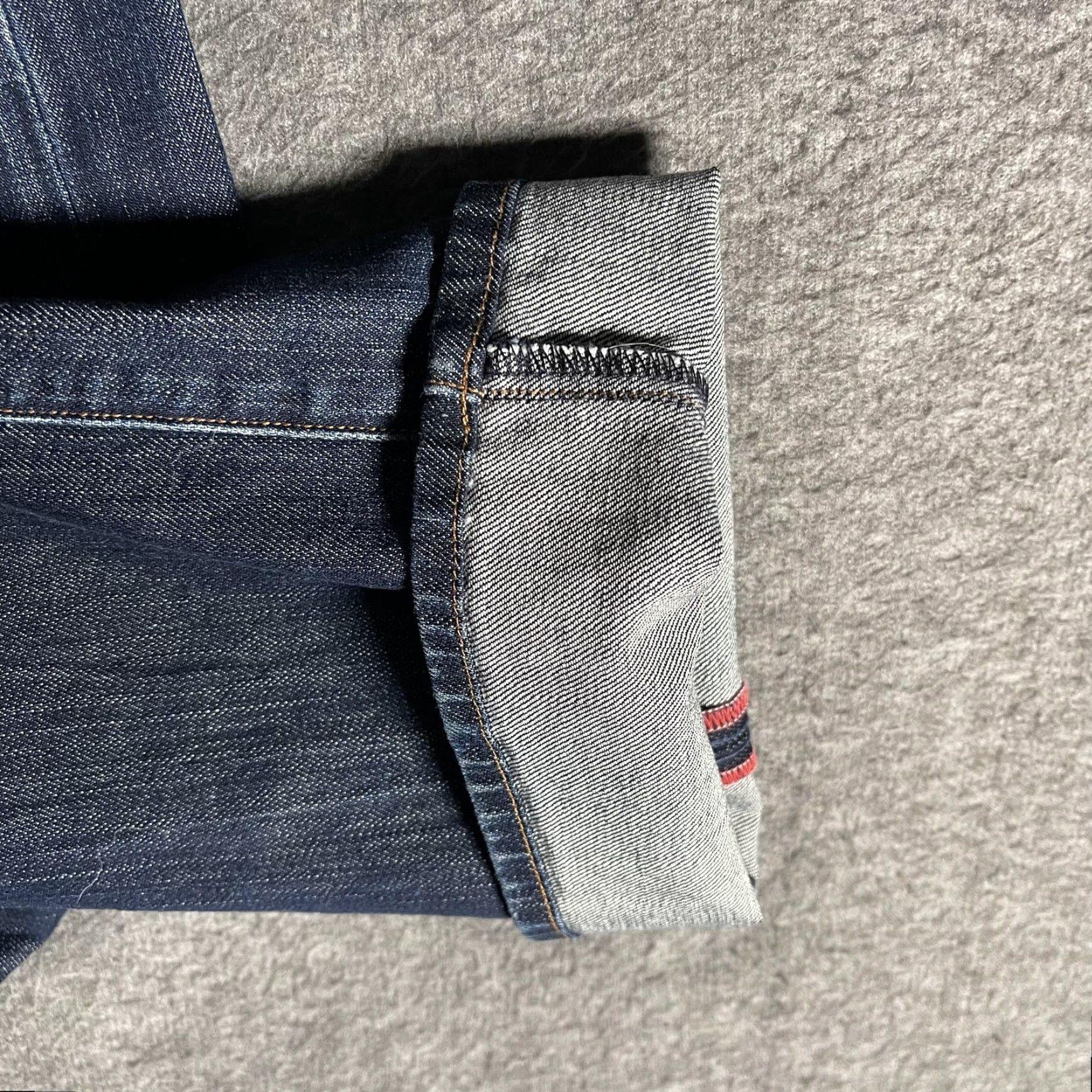 Lucky Brand Lucky Brand 121 Heritage Slim Straight Jeans Mens 33x31 Blue Selvage Made USA Size US 33 - 7 Thumbnail