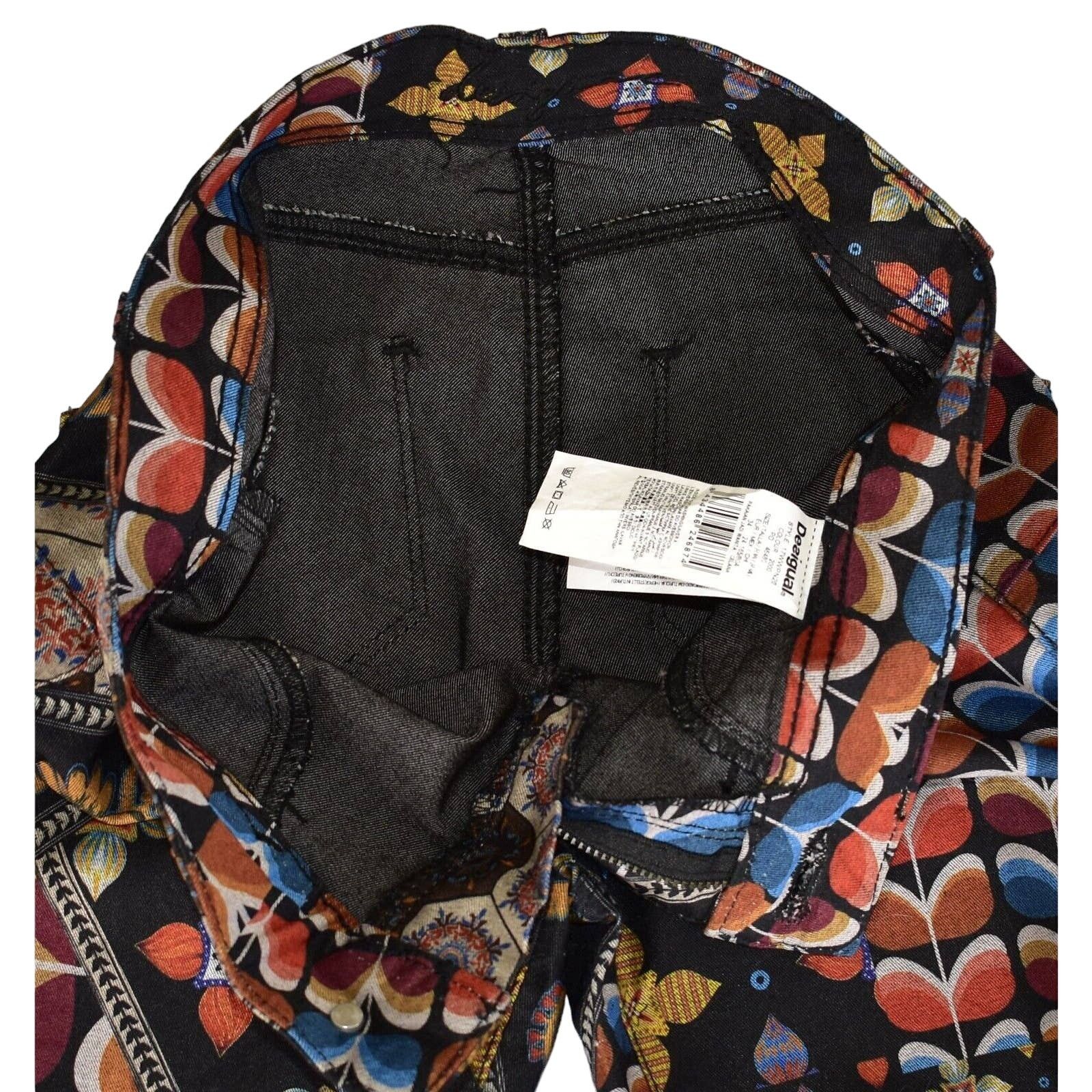 Desigual NEW DESIGUAL Holly Asymmetric Print Skinny Jeans Pants EU 34 Size 27" / US 4 / IT 40 - 5 Thumbnail