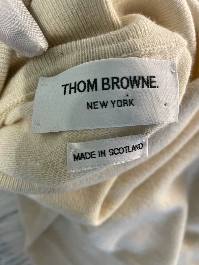 Thom Browne Thom Browne White American goat hair high collar sweater Size S / US 4 / IT 40 - 3 Thumbnail