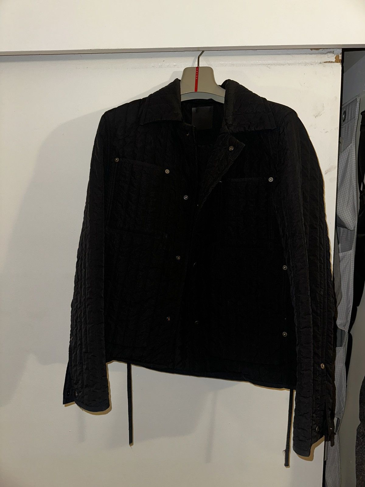 Crinkled nylon workwear jacket