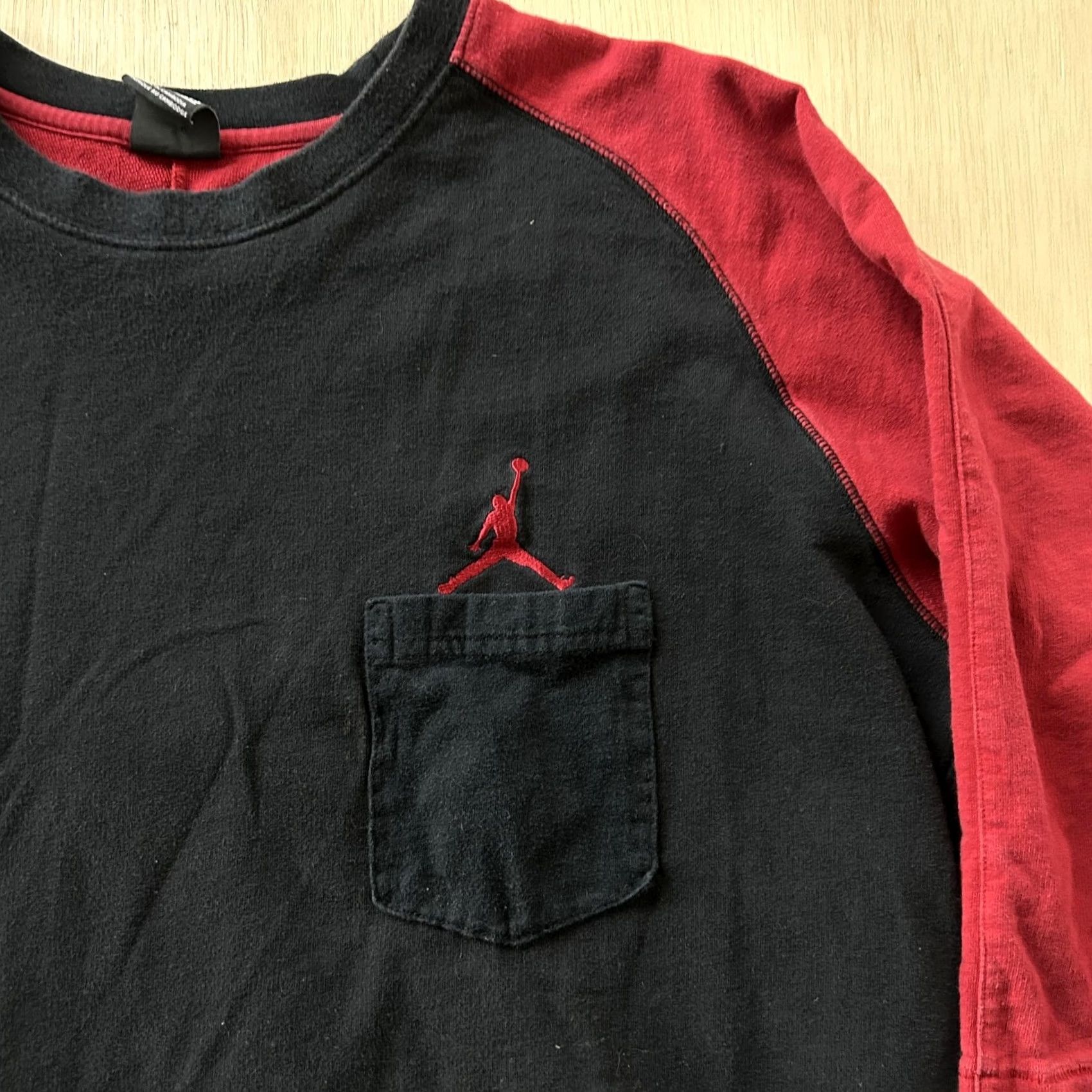Jordan Brand Jordan Jumpman Shirt Mens 2XL Black Red 3/4 Sleeve Raglan Pocket Tee T-Shirt Size US XXL / EU 58 / 5 - 2 Thumbnail