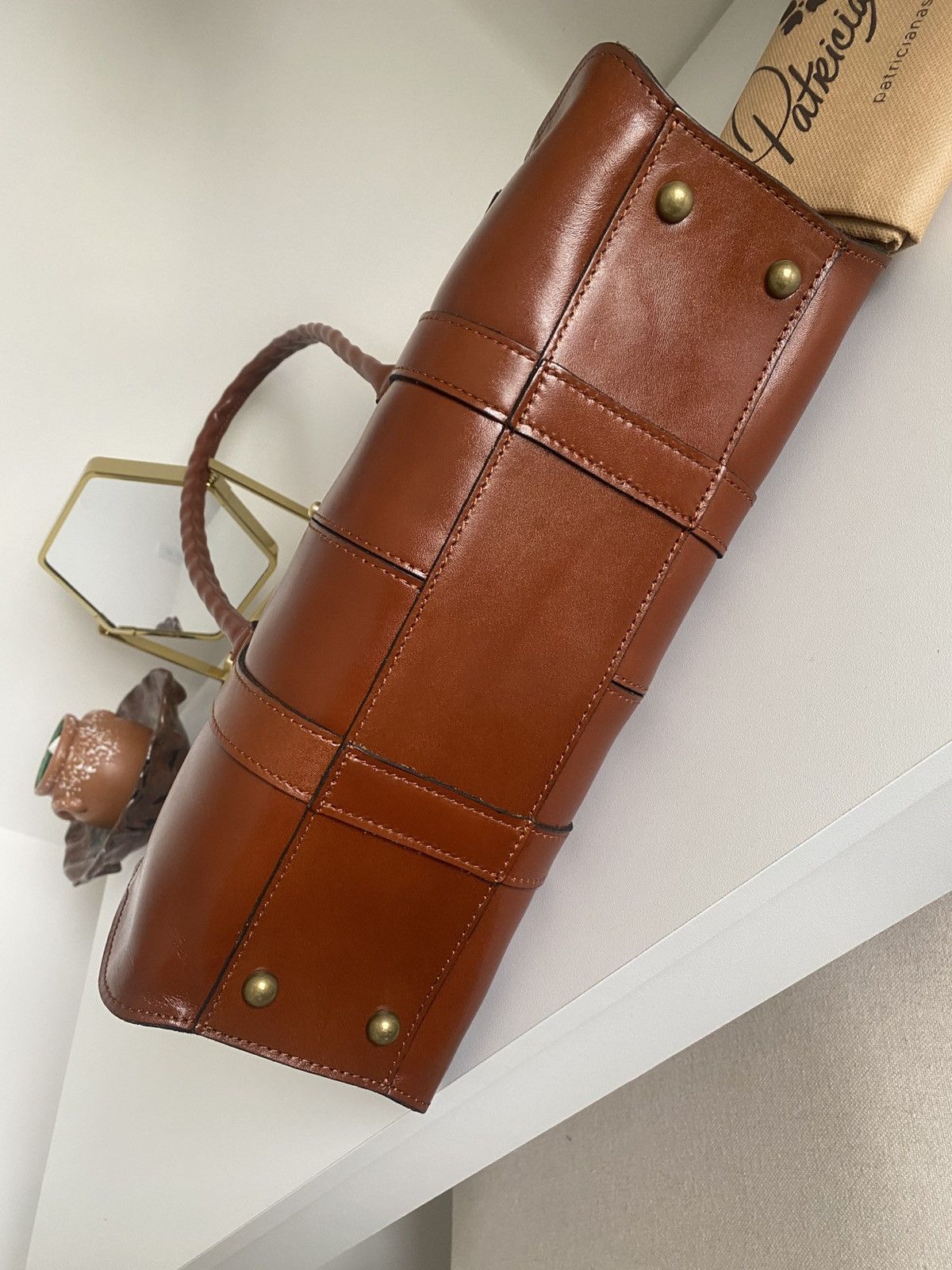 NWT Patrica Nash Vienna Hand Cut Tooled Tan Leather Handbag