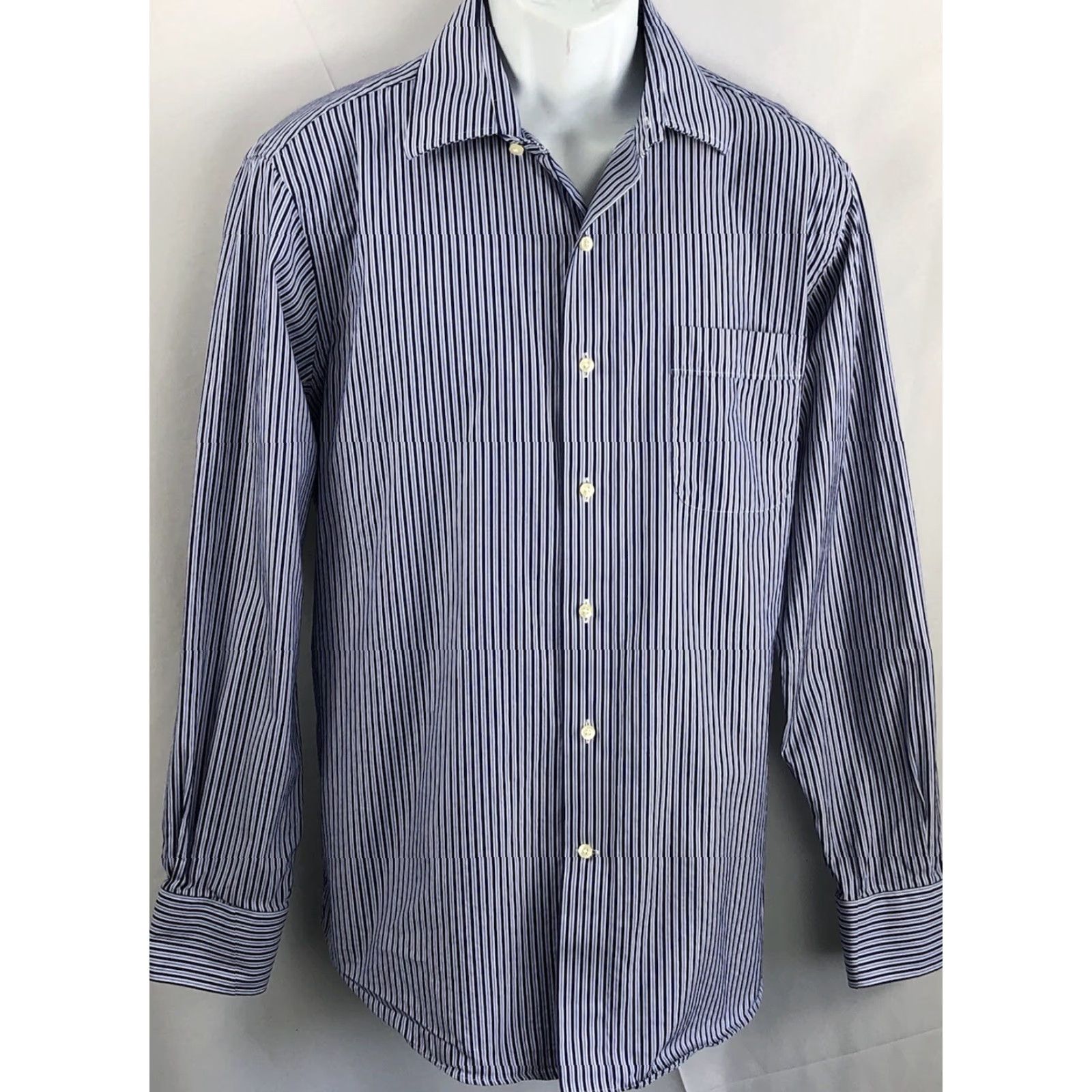Tommy Bahama Tommy Bahama Oxford Shirt Blue Stripe L/XL Button-Down Long Sleeve Dress Shirt Mens XL 16.5 34-35 Size US XL / EU 56 / 4 - 5 Thumbnail
