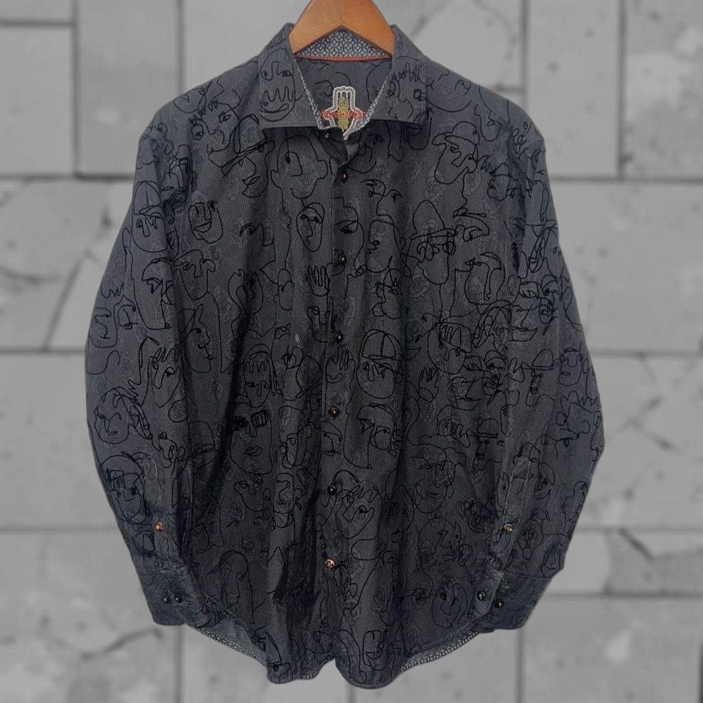 Luchiano Visconti VINTAGE Luchiano Visconti Black Button-Up Shirt Mens Size L Size US L / EU 52-54 / 3 - 1 Thumbnail