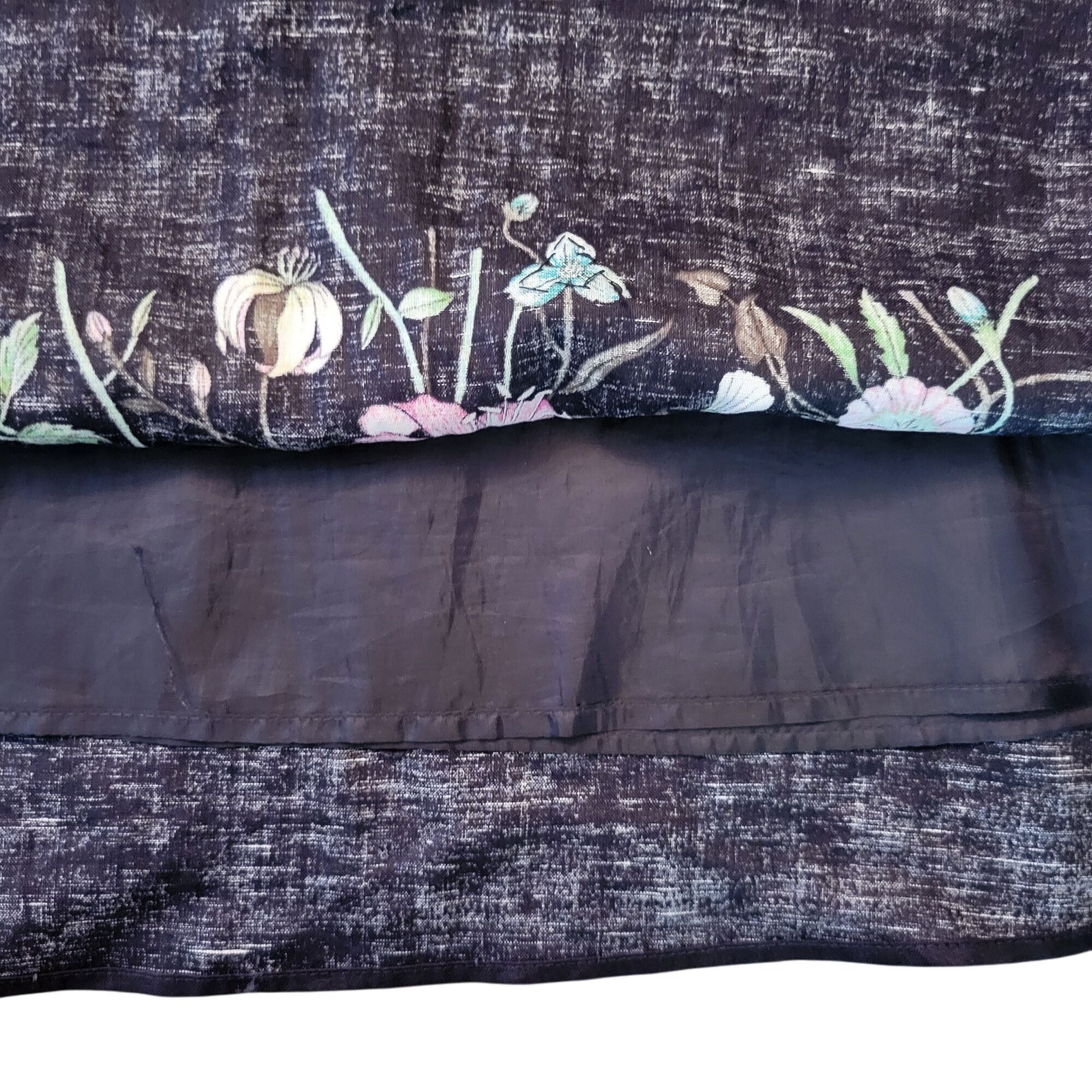 Other Silkland 4 Linen Floral Garden Sequins Beads Black A Line Mi Size 27" / US 4 / IT 40 - 6 Thumbnail