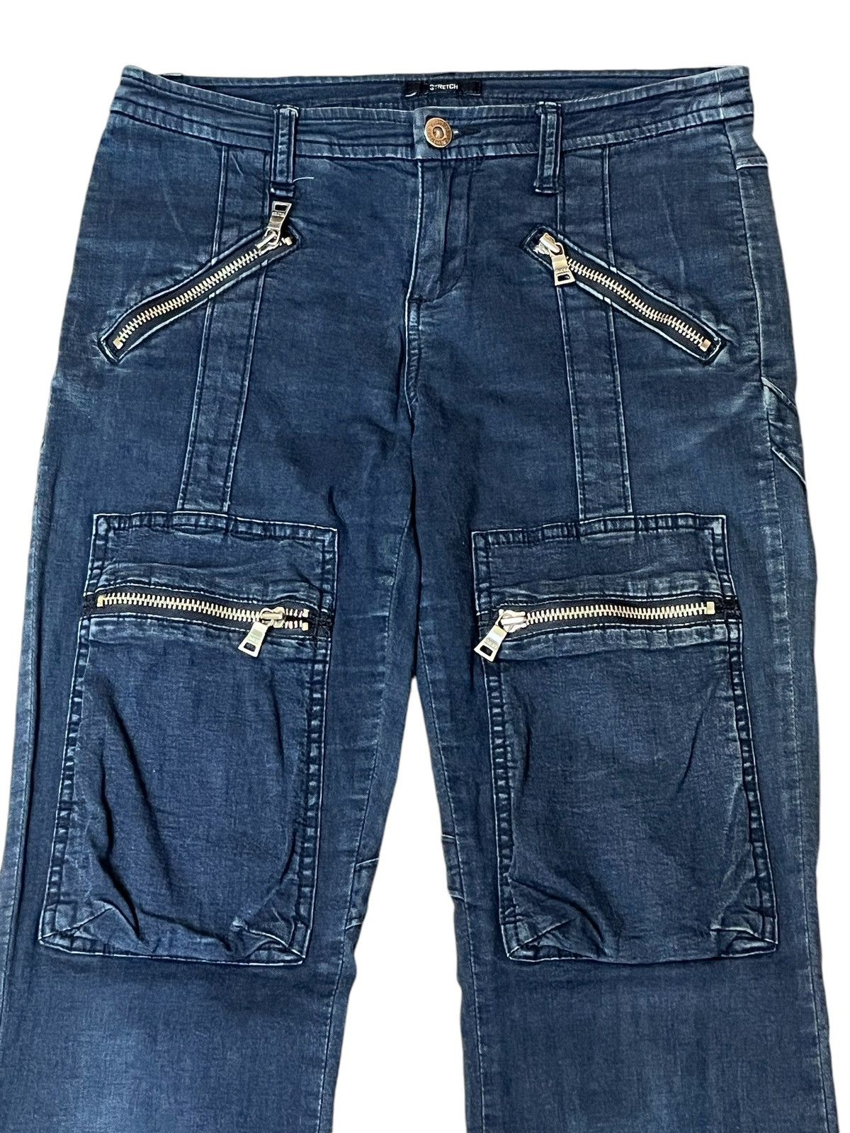 Guess SICK🔥GUESS PUNK GOTHIC BONDAGE MULTIPOCKET STRETCH JEANS Size US 28 / EU 44 - 4 Thumbnail