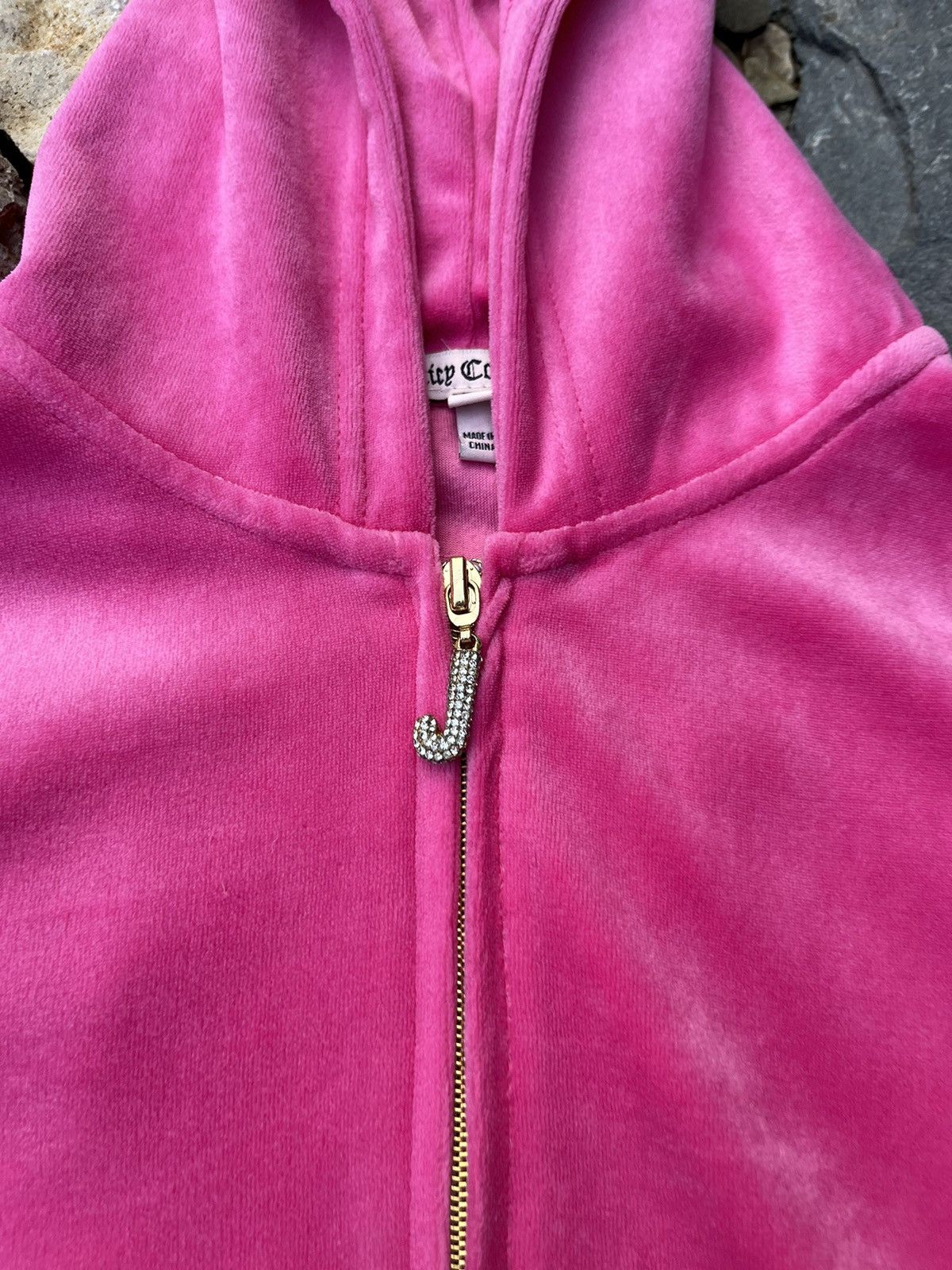 Juicy Couture × Vintage Vintage Juicy Couture y2k velvet zip hoodie basic sweatshirt Size L / US 10 / IT 46 - 8 Thumbnail