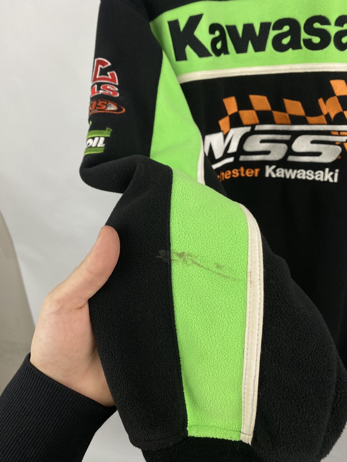 Japanese Brand 🇯🇵 Vintage Kawasaki Racing Nascar Moto Fleece Retro Rare Size US XL / EU 56 / 4 - 13 Thumbnail