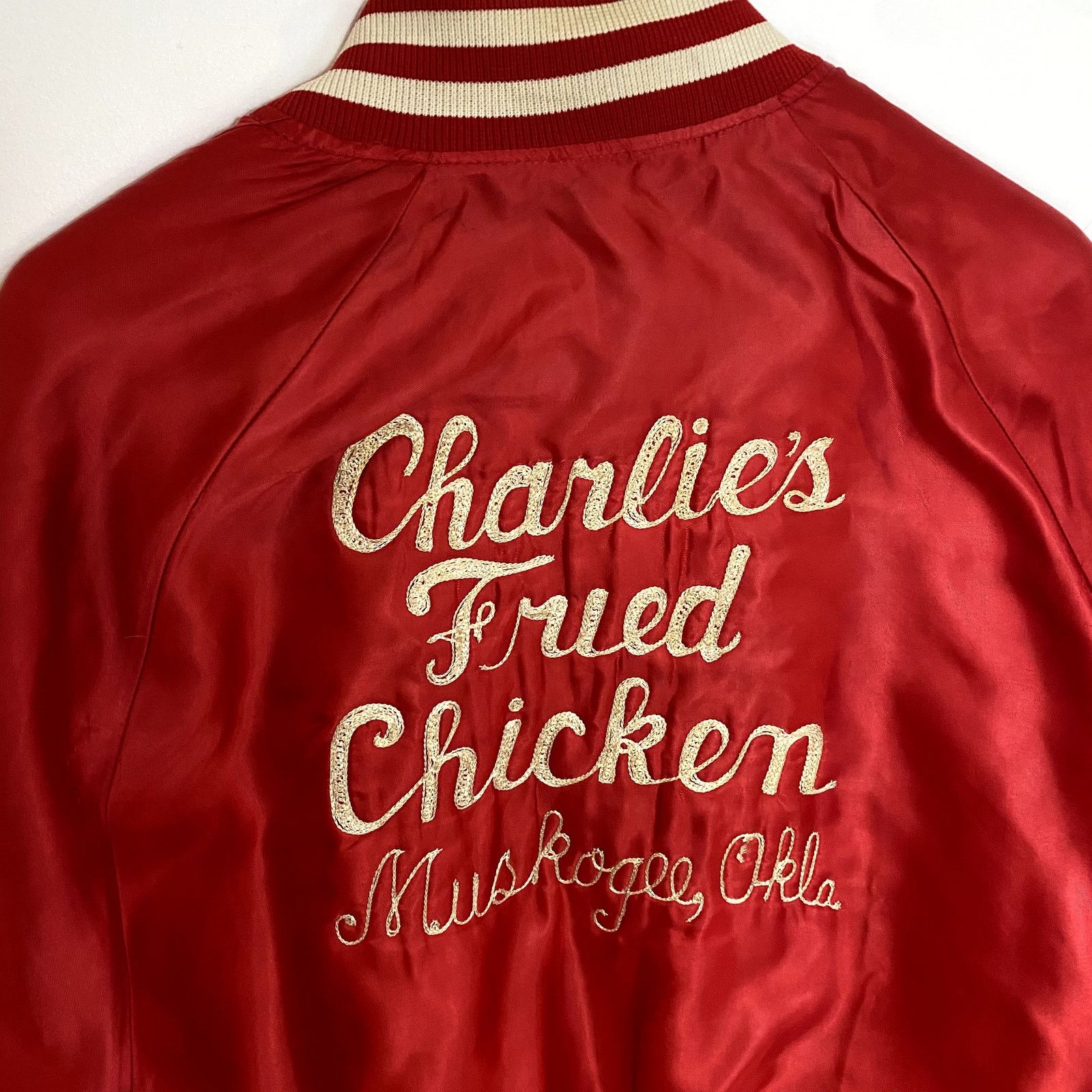 Delong × Vintage Vintage Chain Stitched Satin Varsity Jacket Fried Chicken 70 Size US M / EU 48-50 / 2 - 3 Thumbnail