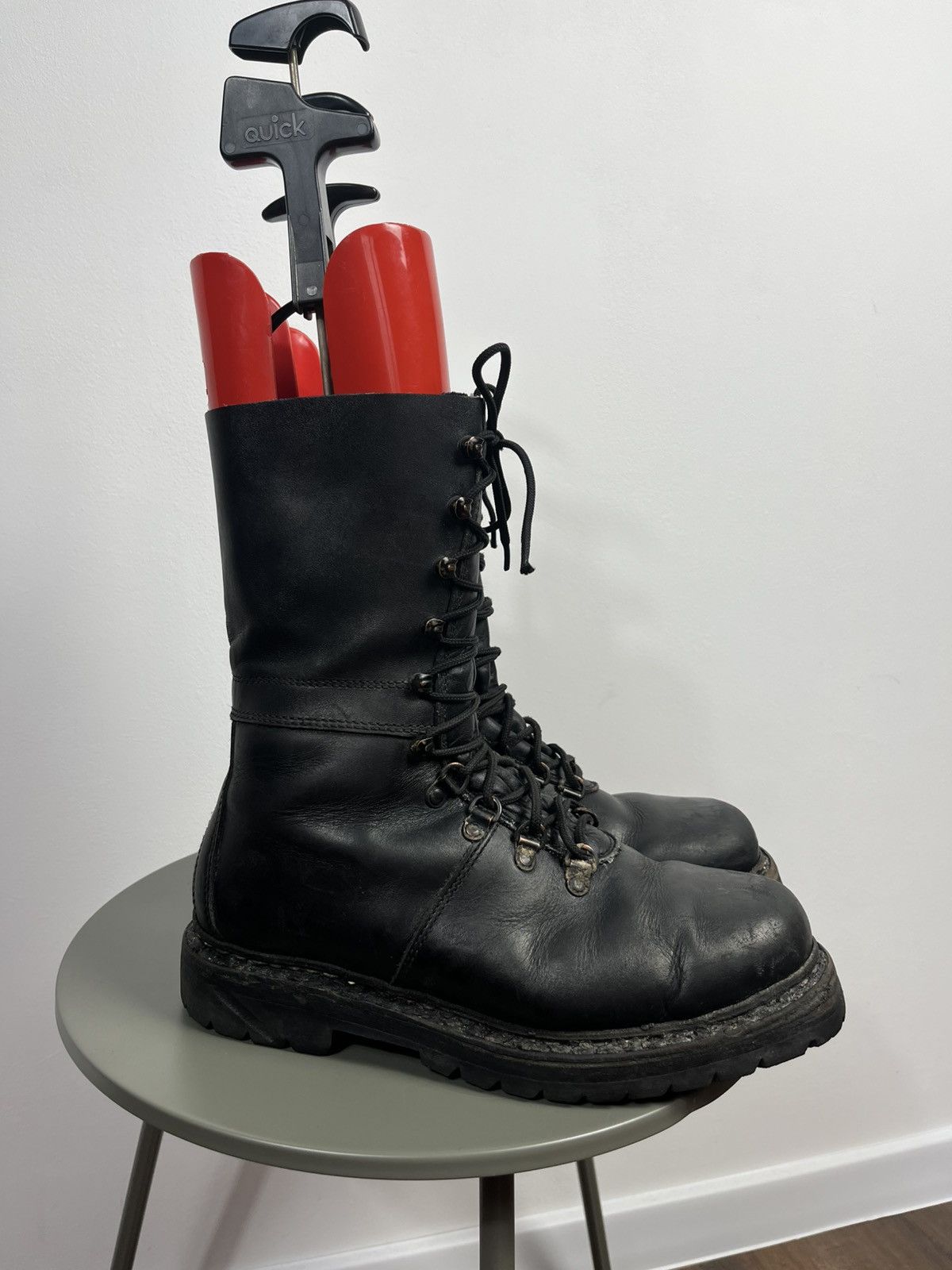 Vintage Avant-Garde Distressed Army Leather Heavy Combat Boots EU44 Size US 10.5 / EU 43-44 - 2 Thumbnail