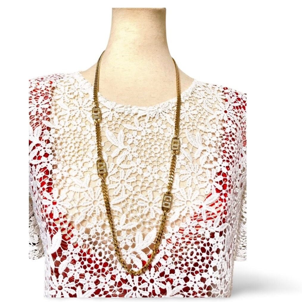 Dior Vintage Christian Dior golden chain necklace with crystal CD Size ONE SIZE - 8 Thumbnail