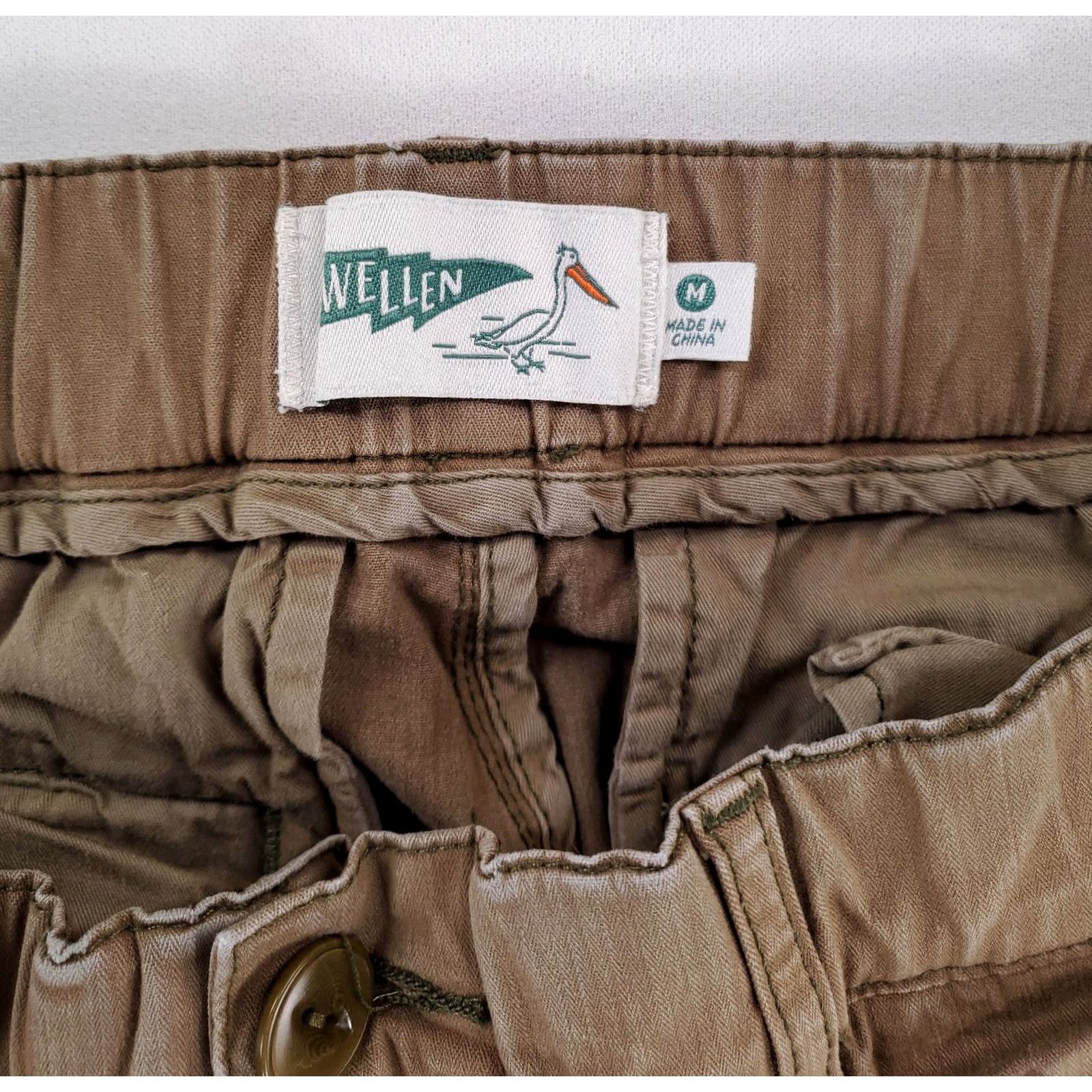Vintage Wellen Jogger Pants Khaki Brown Elastic Waist Mens M Inseam 27 Beige 30-32 x 27 Regular Men's Pants Slouchy Casual Jogger Style Size US 31 - 3 Thumbnail
