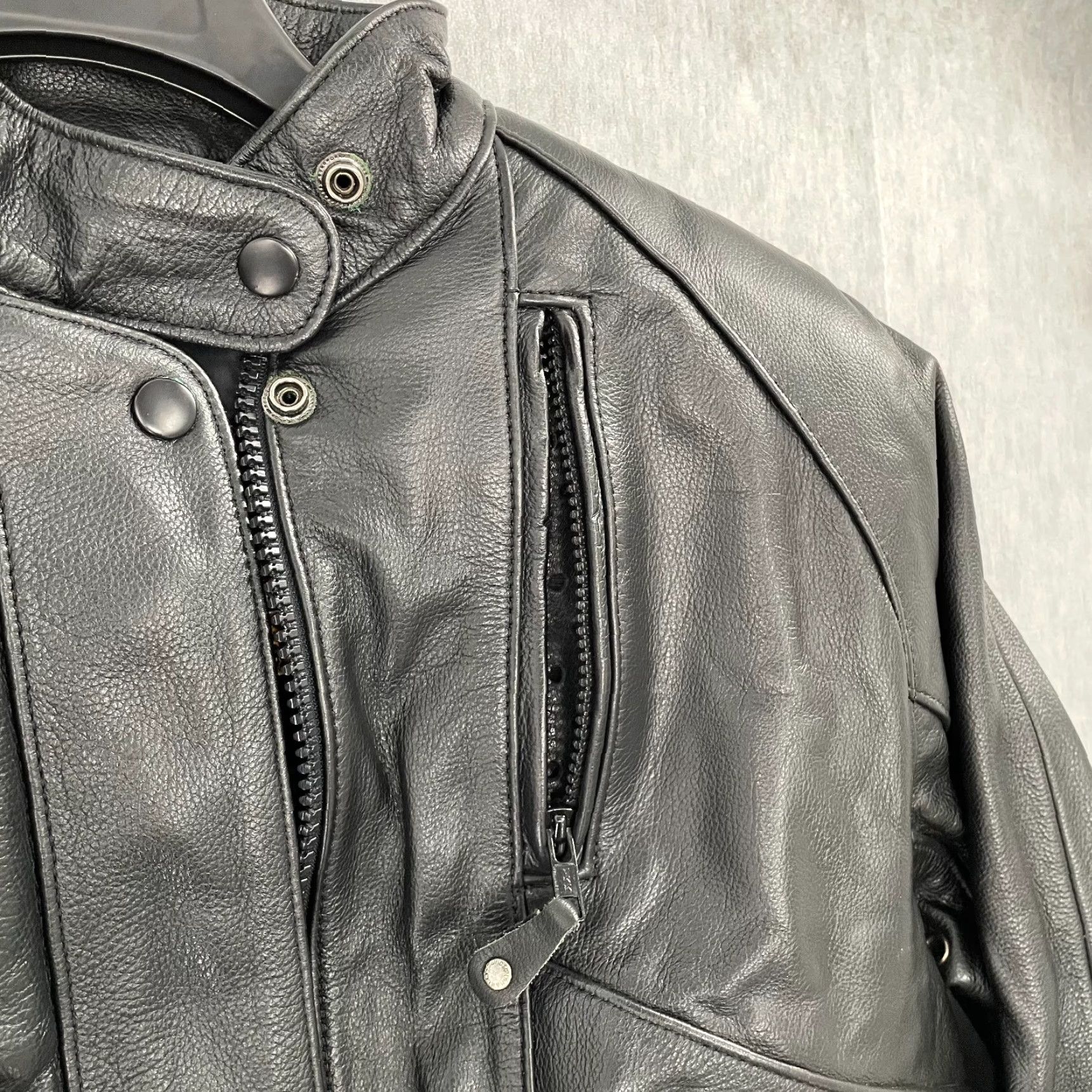 Harley Davidson VINTAGE Harley-Davidson Women's Leather Jacket 36W Black Motorcycle Biker Casual Size XS / US 0-2 / IT 36-38 - 4 Thumbnail