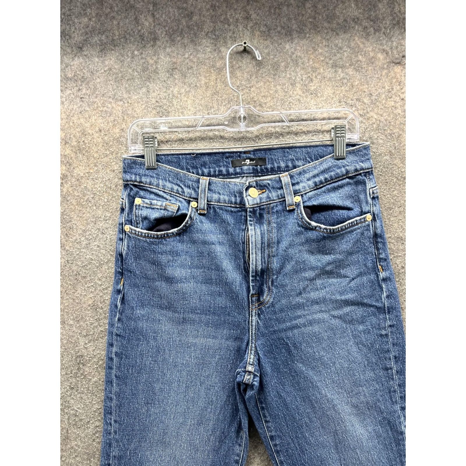 7 For All Mankind 7 For All Mankind Logan Stovepipe Jeans Womens 29 Blue Straight Denim 29x27 Size 29" - 7 Thumbnail