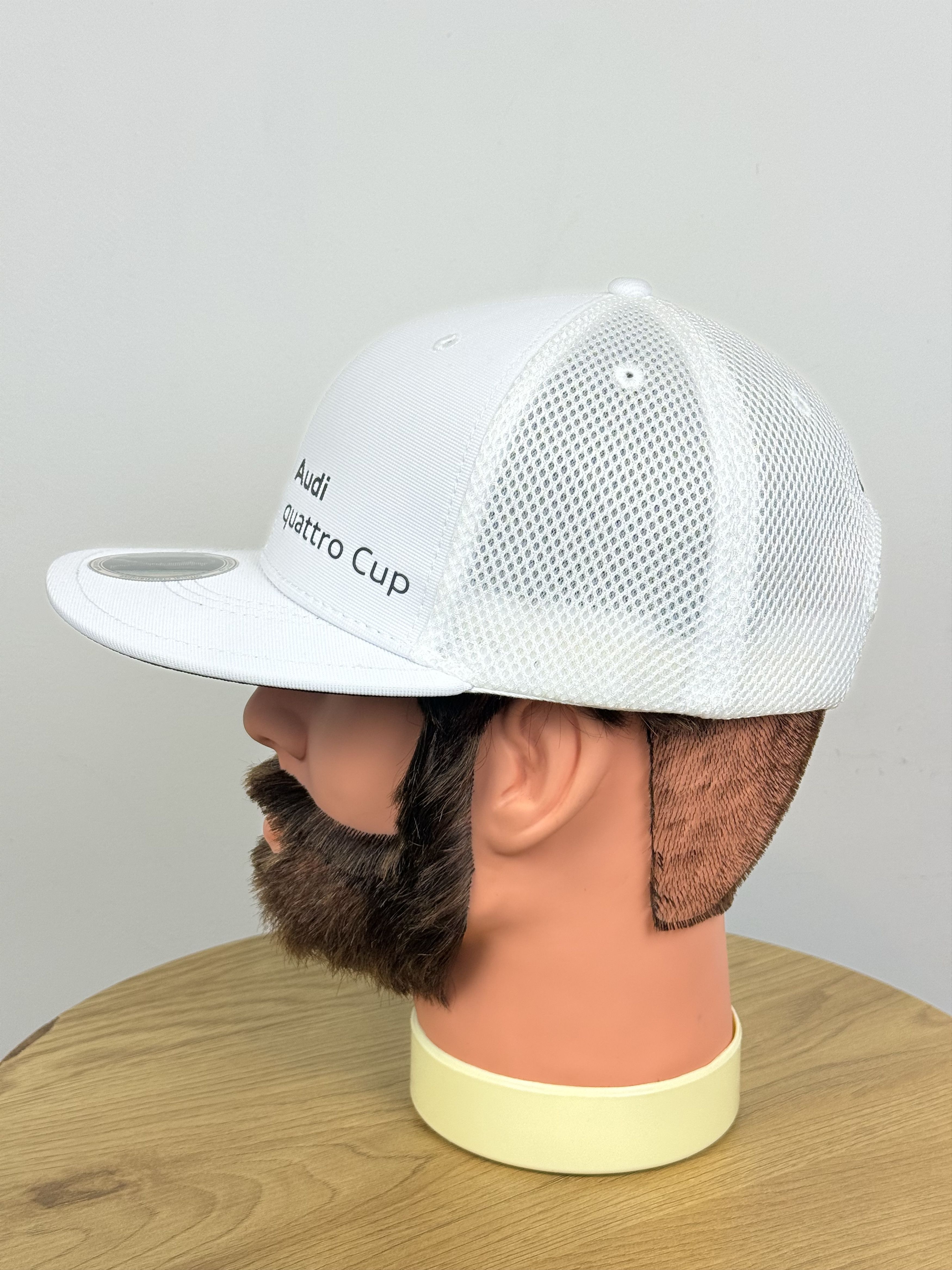 Audi Audi Quattro Cup Flat Visor Genuine Cap Hat White Authentic Size ONE SIZE - 3 Thumbnail