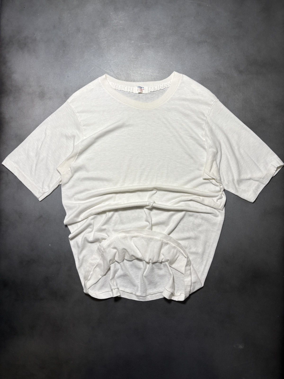 Vintage 1970s Vintage Blank Tee 1980s Stanfields Thrashed Distressed Size US M / EU 48-50 / 2 - 1 Thumbnail