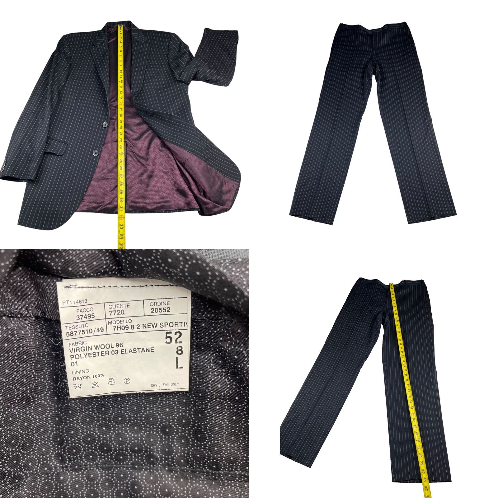 Corneliani Corneliani Trend Men's 2-Button Suit Black Pinstripe • Italy • 42L | 34x32 Size 42R - 9 Thumbnail