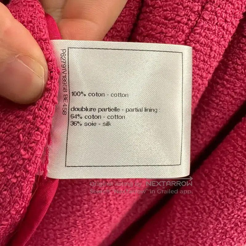 Chanel Chanel Pink Cotton Midi Coat for Women . Size L / US 10 / IT 46 - 7 Thumbnail