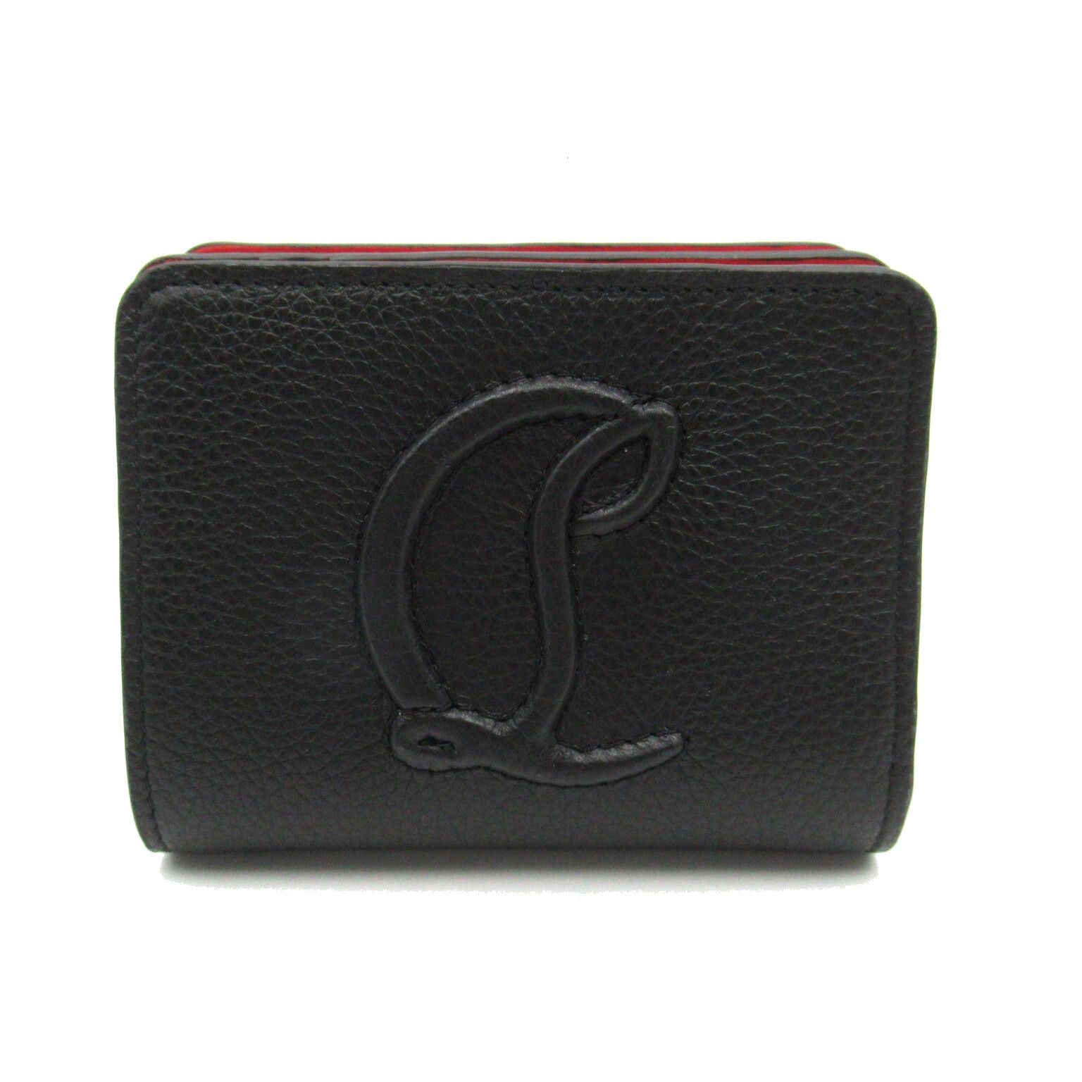 Christian Louboutin Christian Louboutin Bi My Side Bi-Fold Wallet Leather Black Red Size ONE SIZE - 1 Thumbnail