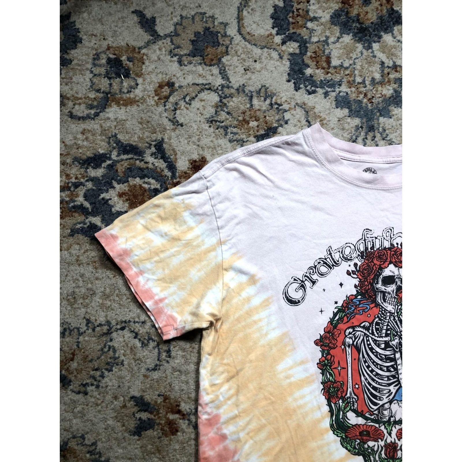 Vintage Grateful Dead Shirt Mens Large Tie Dye Skeleton Roses Graphic Band Rock Tee Size US L / EU 52-54 / 3 - 3 Thumbnail