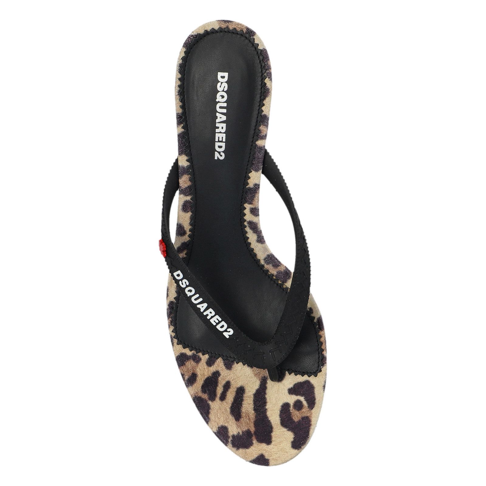 DSQUARED2 Black Heeled Thong Sandals New & Authentic (Women\'