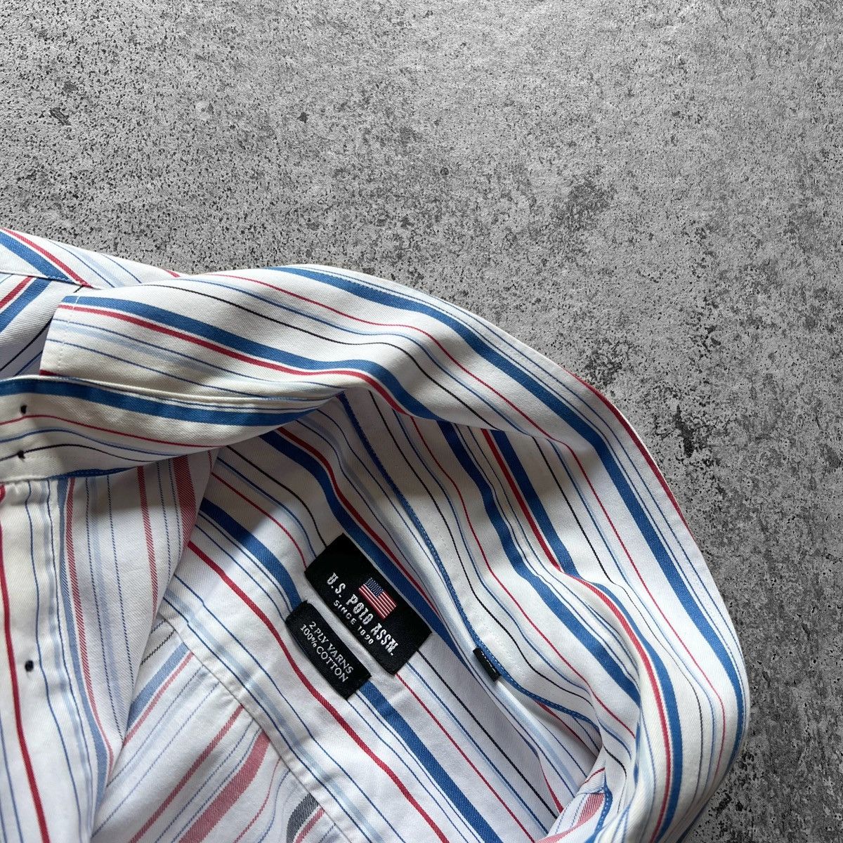 U.S. Polo Assn. × Vintage U.S. Polo Assn Vintage 2 Ply Yarns Striped Button Up Shirt Size US L / EU 52-54 / 3 - 7 Thumbnail