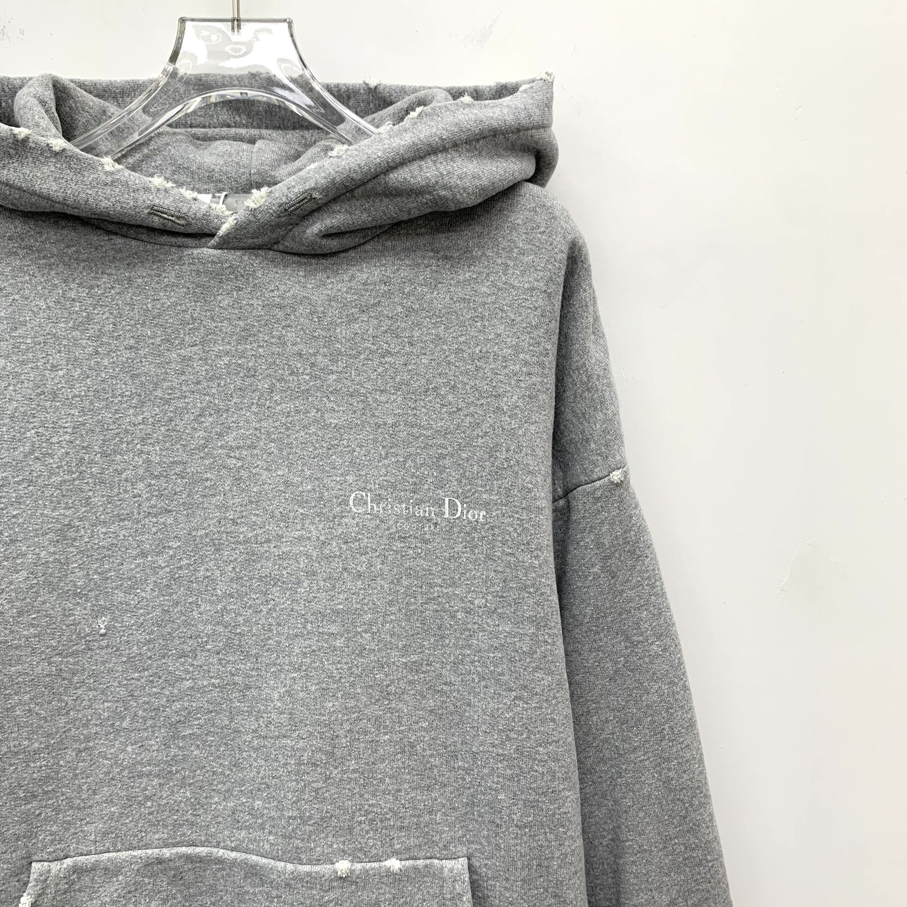 Dior Dior Distressed Logo Hoodie Grey (S) Size US S / EU 44-46 / 1 - 3 Thumbnail