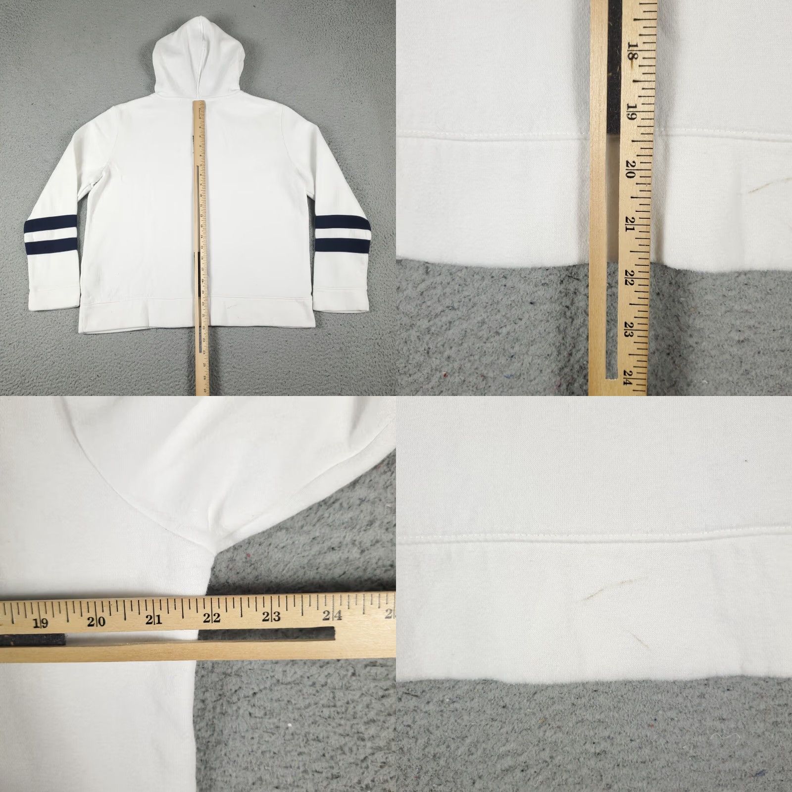 Nautica Nautica Hoodie Womens Small White Blue Pullover Sweatshirt Cotton Blend Fleece Ladies Size S / US 4 / IT 40 - 8 Thumbnail
