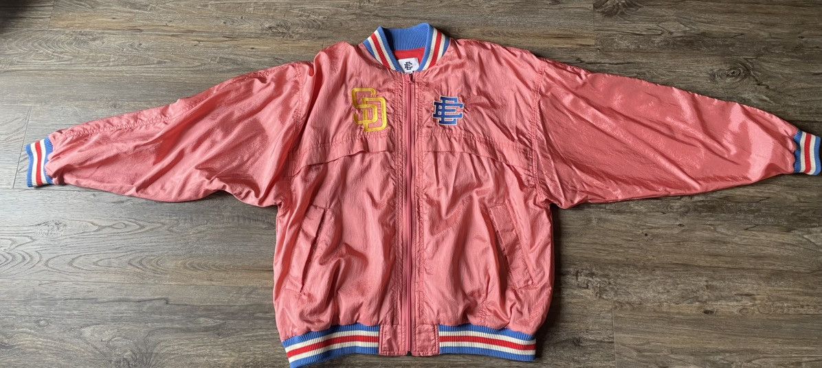 San Diego Padres Eric Emanuel Pink Satin Zip Windbreaker