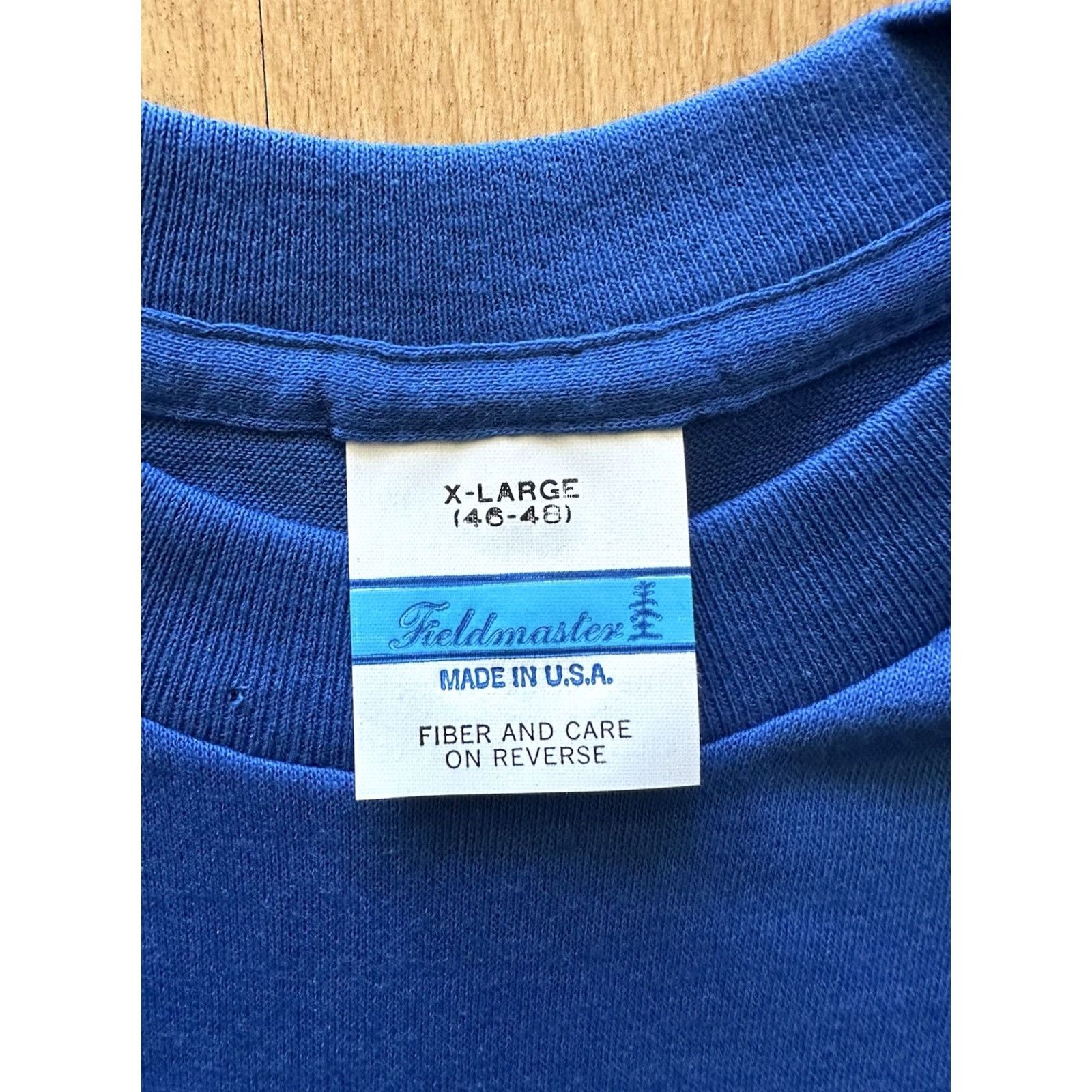 Sears VINTAGE Fieldmaster T-Shirt Blue XL USA Pocket Tee 70s Made In USA Deadstock Shirts Mens Size US XL / EU 56 / 4 - 2 Thumbnail