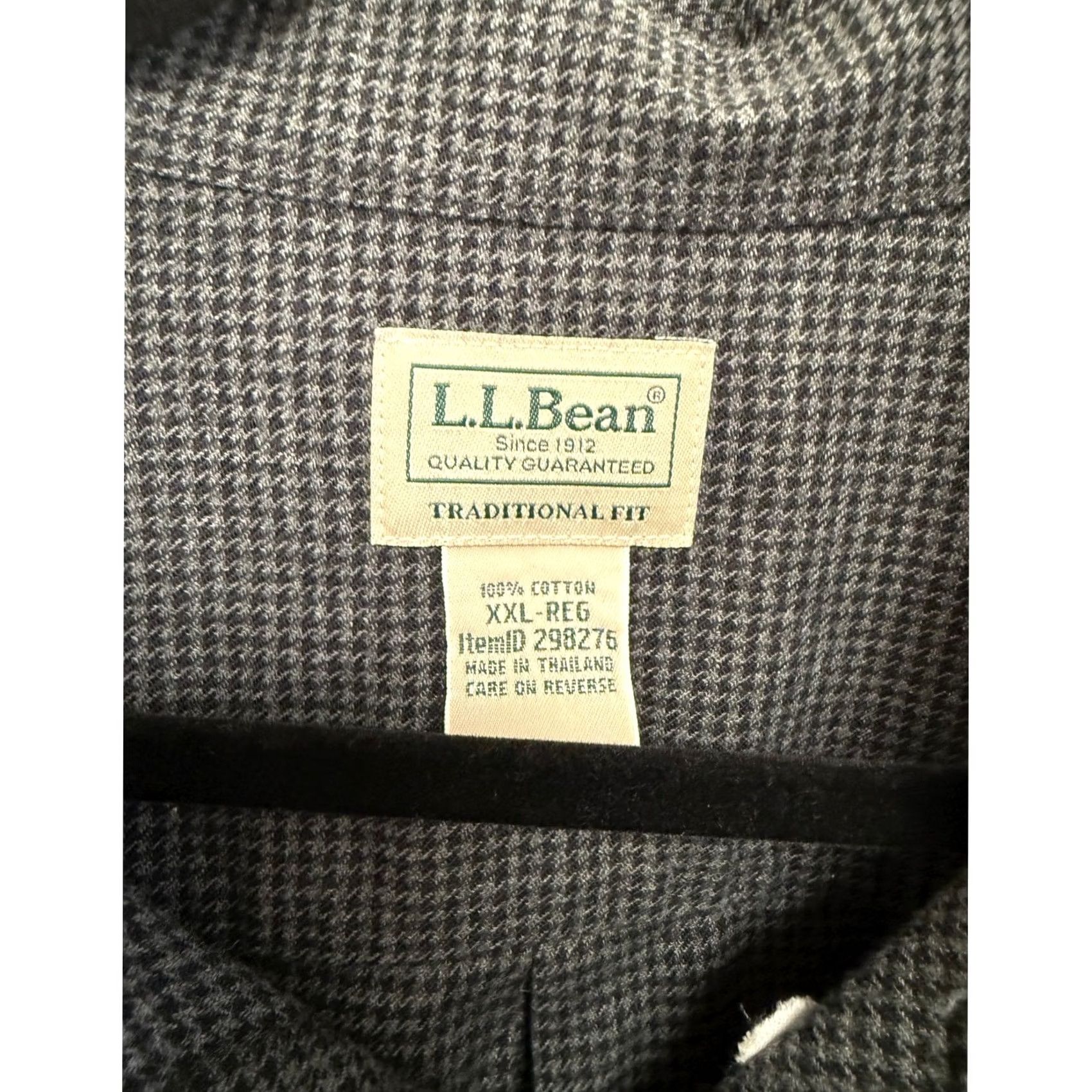 Vintage VINTAGE L.L. Bean Houndstooth Button Down Flannel Shirt XXL Men Regular Long Sleeve Gray 90s Traditional Fit Size US XXL / EU 58 / 5 - 6 Thumbnail