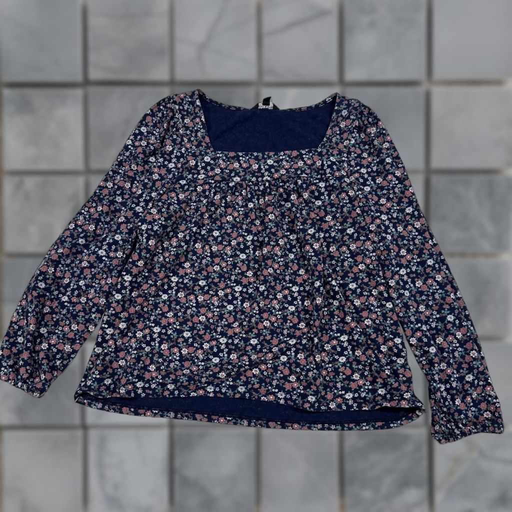 Lucky Brand Lucky Brand Blouse Women L Blue Pink Green Floral Square Neck Cottage Prairie Shirt Adult Regular Long Sleeve Size L / US 10 / IT 46 - 1 Thumbnail