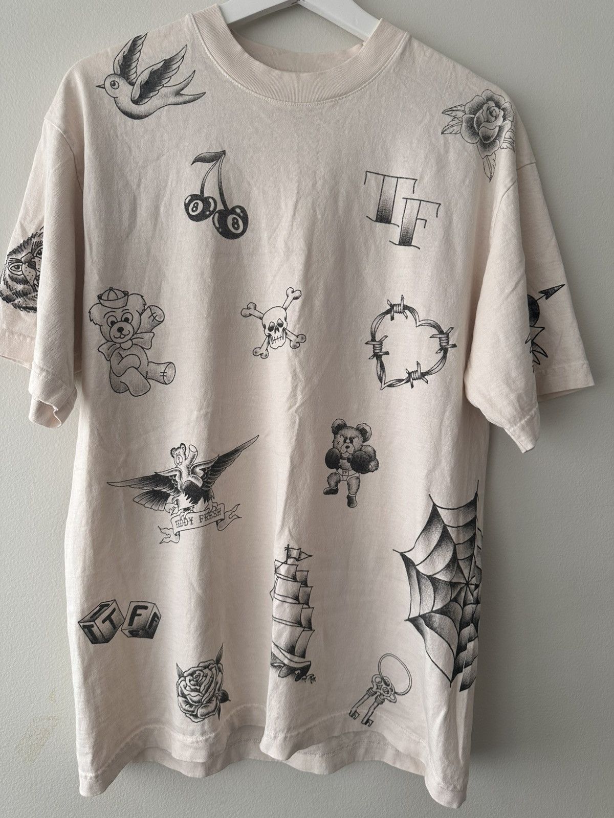 Teddy Fresh Teddy Fresh Vintage Tattoo Tee T-shirt Cream Black Unisex Size US M / EU 48-50 / 2 - 1 Thumbnail