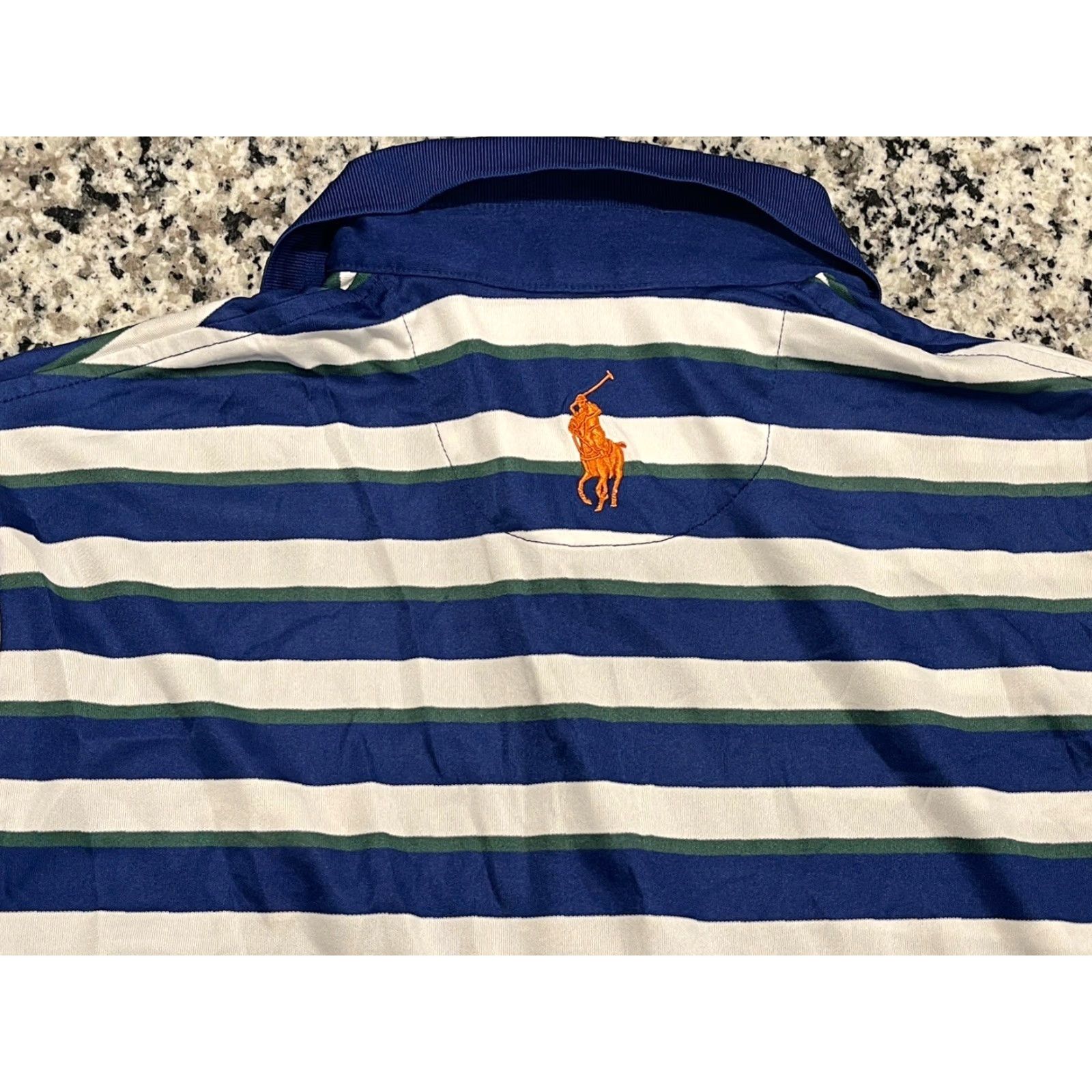 Ralph Lauren Ralph Lauren Polo Golf Mens M Navy / White Striped Short Sleeve 100% Polyester Polo Shirt PGA Ocean Course 2021 Size US M / EU 48-50 / 2 - 7 Thumbnail